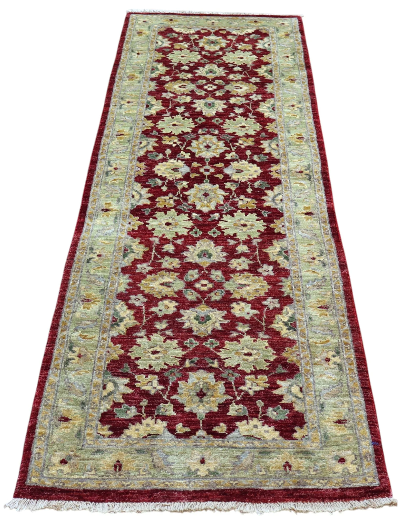 Hand-Knotted Wool Farahan Afghan Rug, 250 × 80 cm