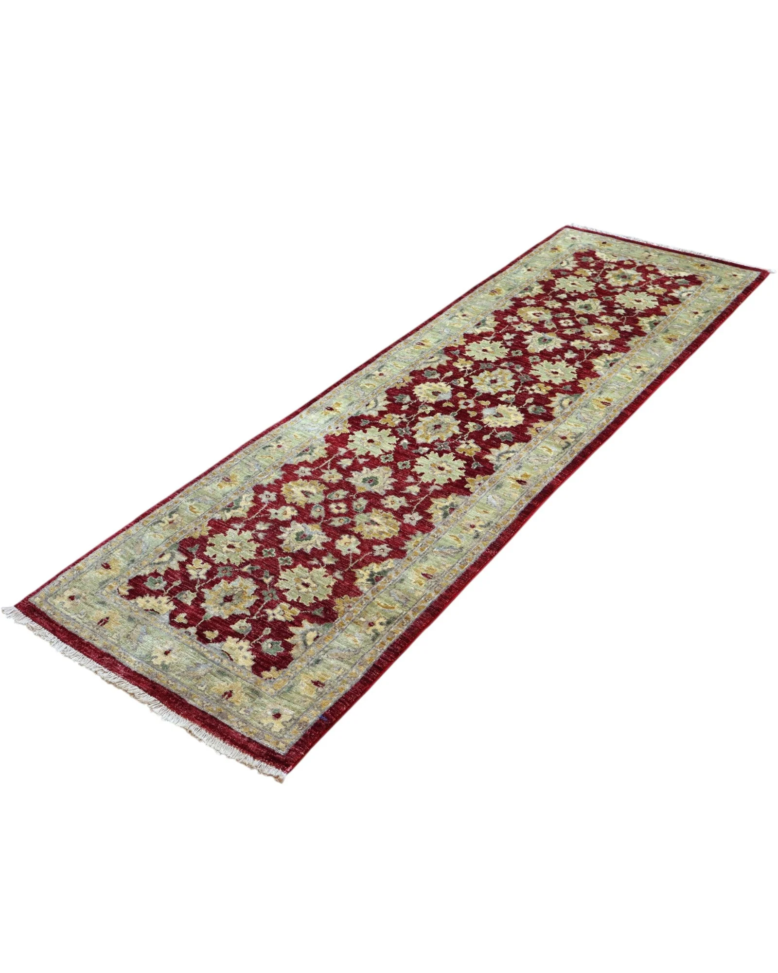 Hand-Knotted Wool Farahan Afghan Rug, 250 × 80 cm