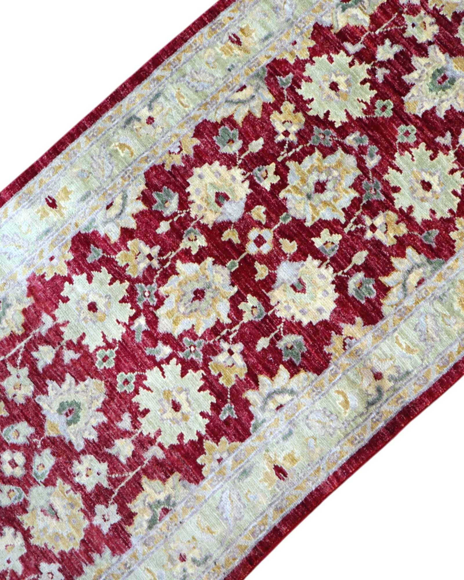 Hand-Knotted Wool Farahan Afghan Rug, 250 × 80 cm