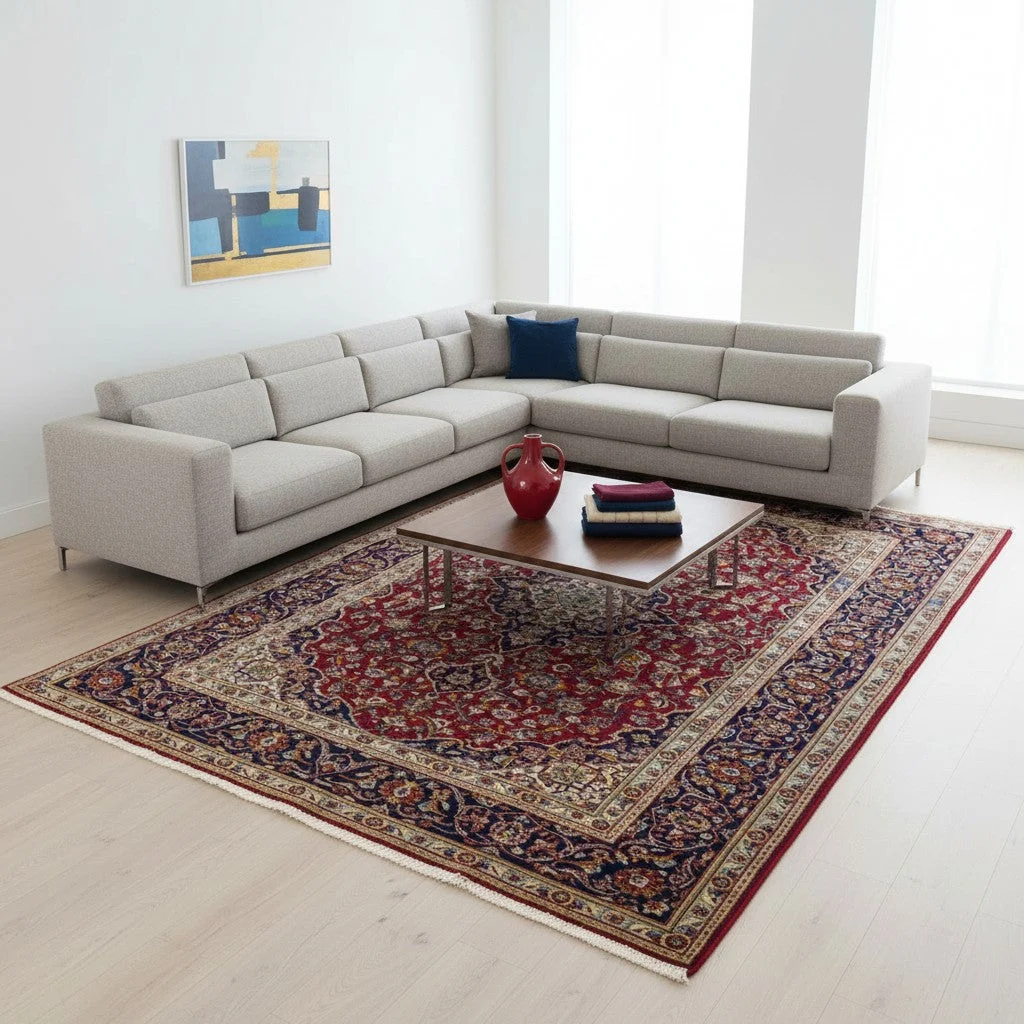 Kashan Persian Rug — hand-knotted, 238 × 247 cm, Wool