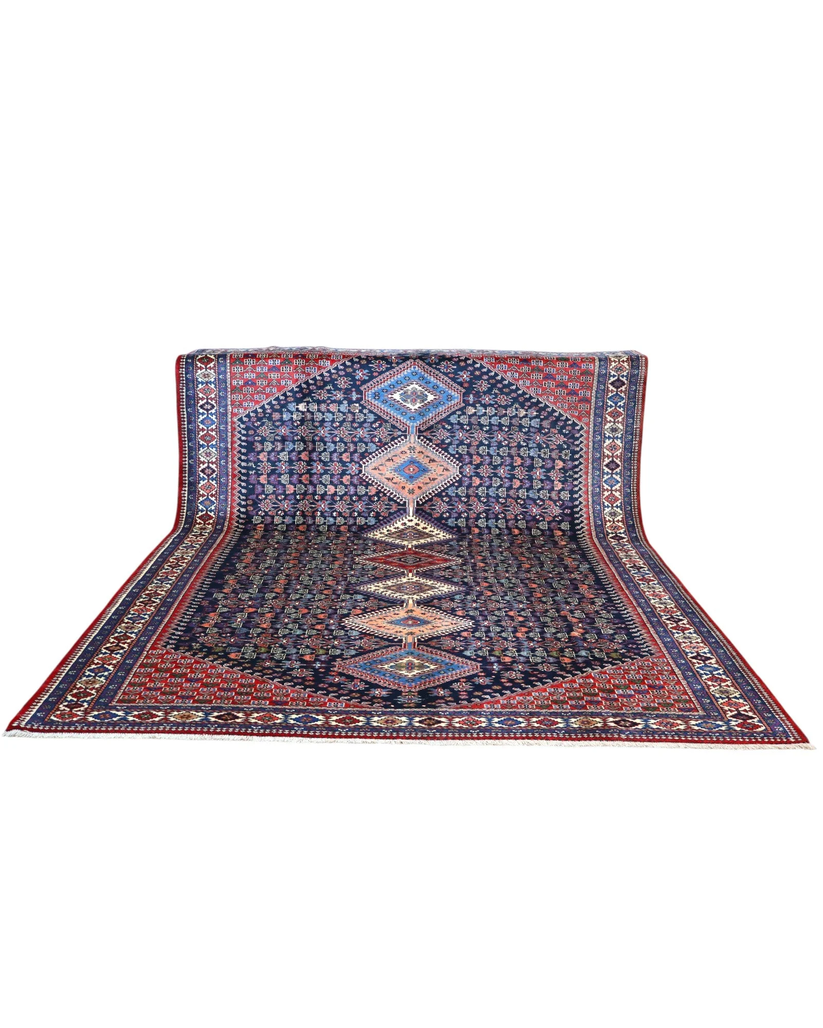 Hand-Knotted Wool Persian Rug, 346 × 265 cm