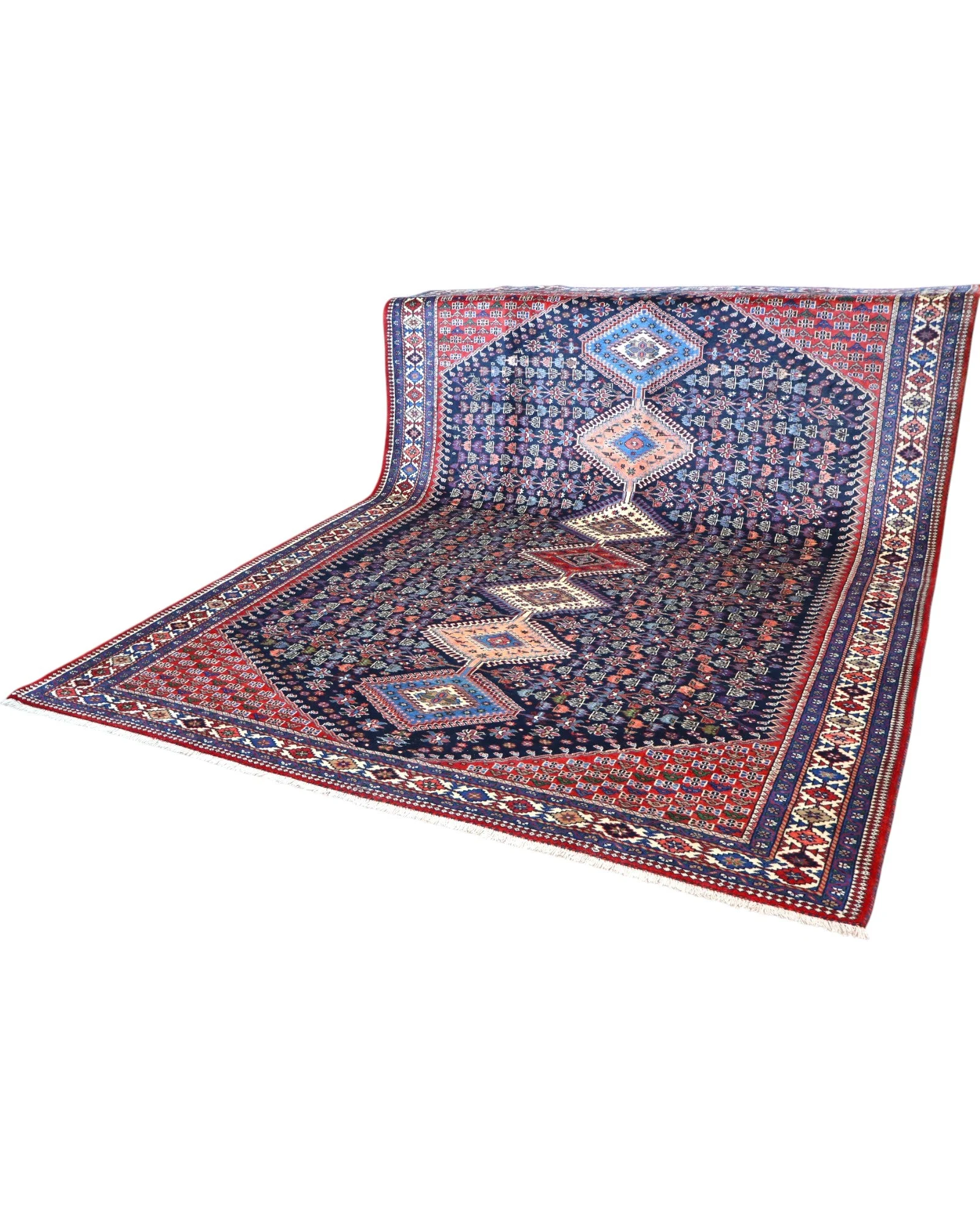 Hand-Knotted Wool Persian Rug, 346 × 265 cm