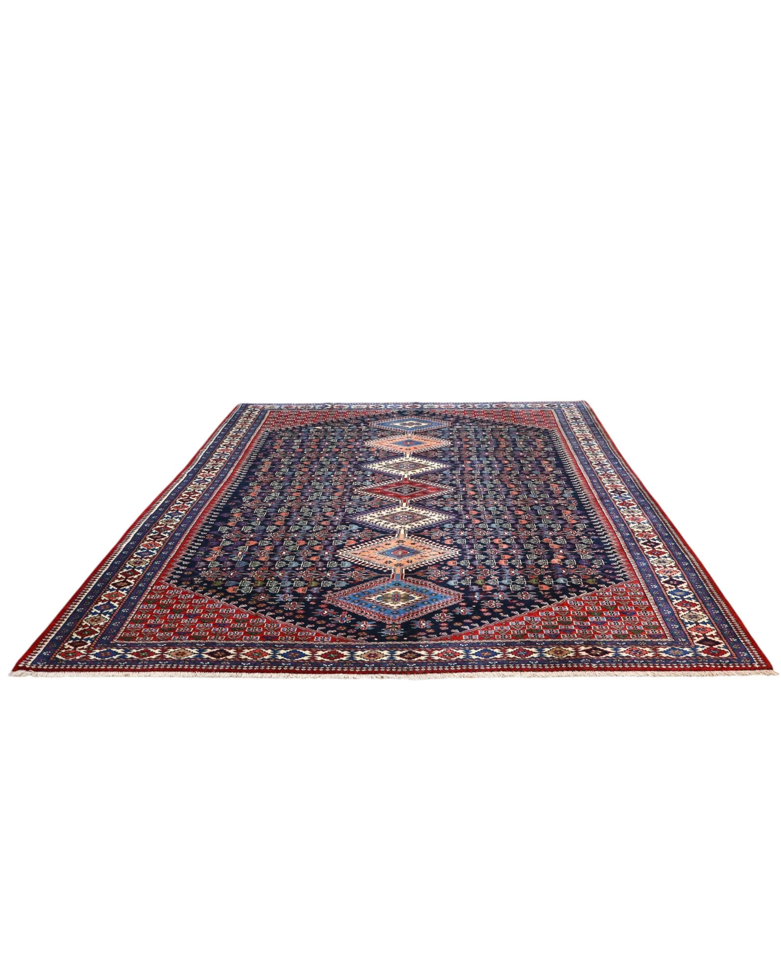 Hand-Knotted Wool Persian Rug, 346 × 265 cm
