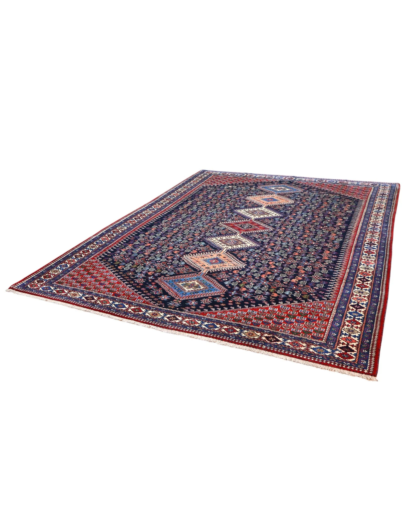 Hand-Knotted Wool Persian Rug, 346 × 265 cm