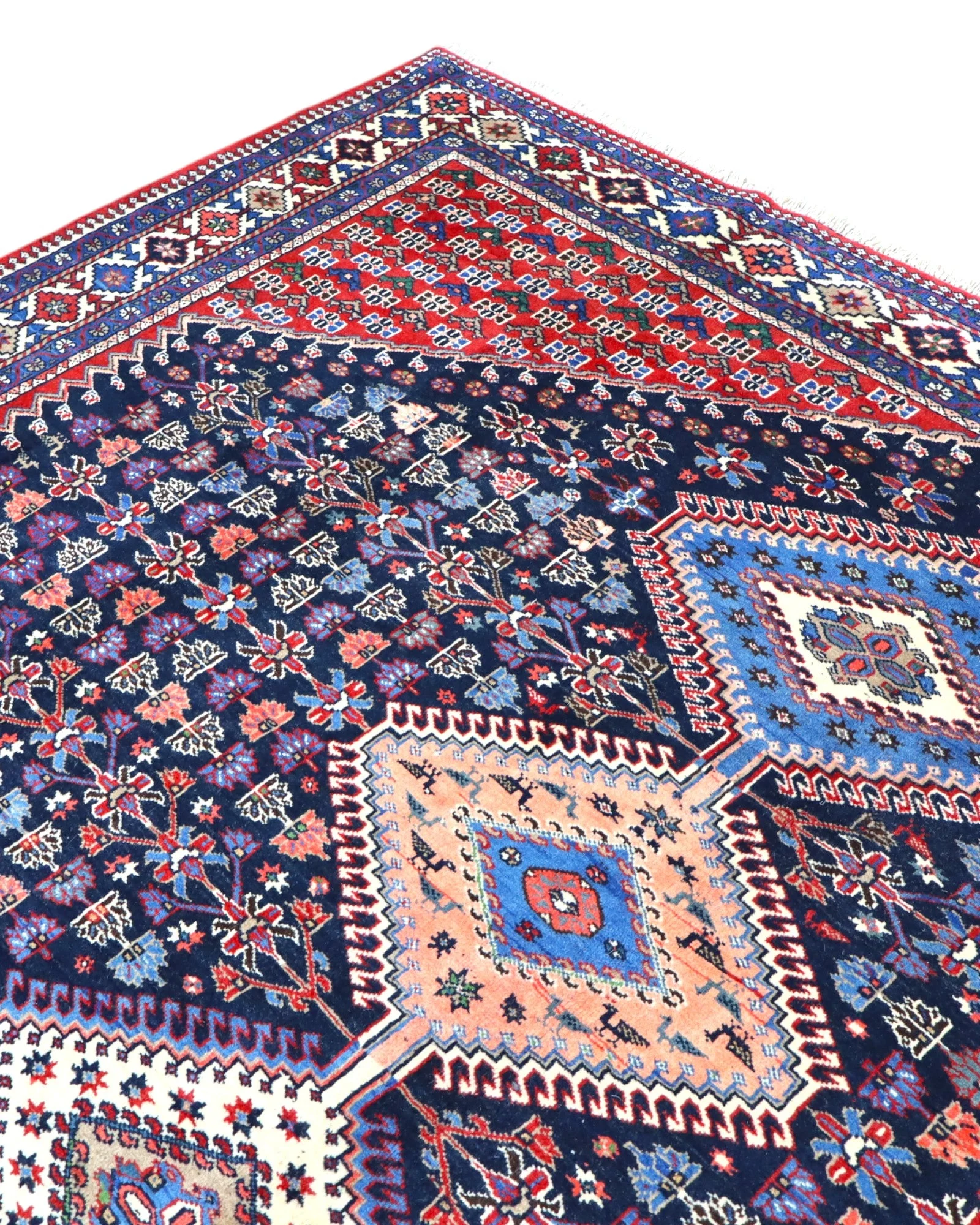 Hand-Knotted Wool Persian Rug, 346 × 265 cm