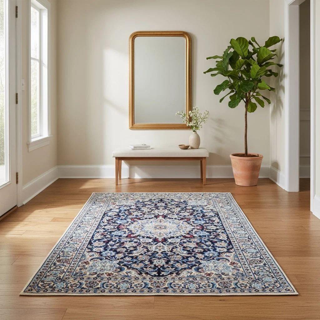 Hand-Knotted Wool Nain Persian Rug, 191 × 120 cm
