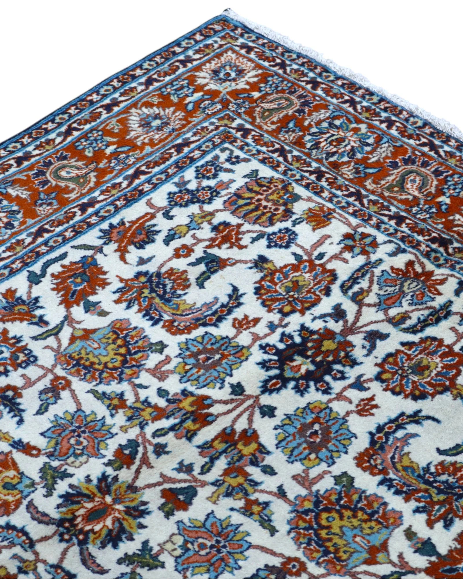 Hand-Knotted Wool Isfahan Persian Rug, 182 × 124 cm