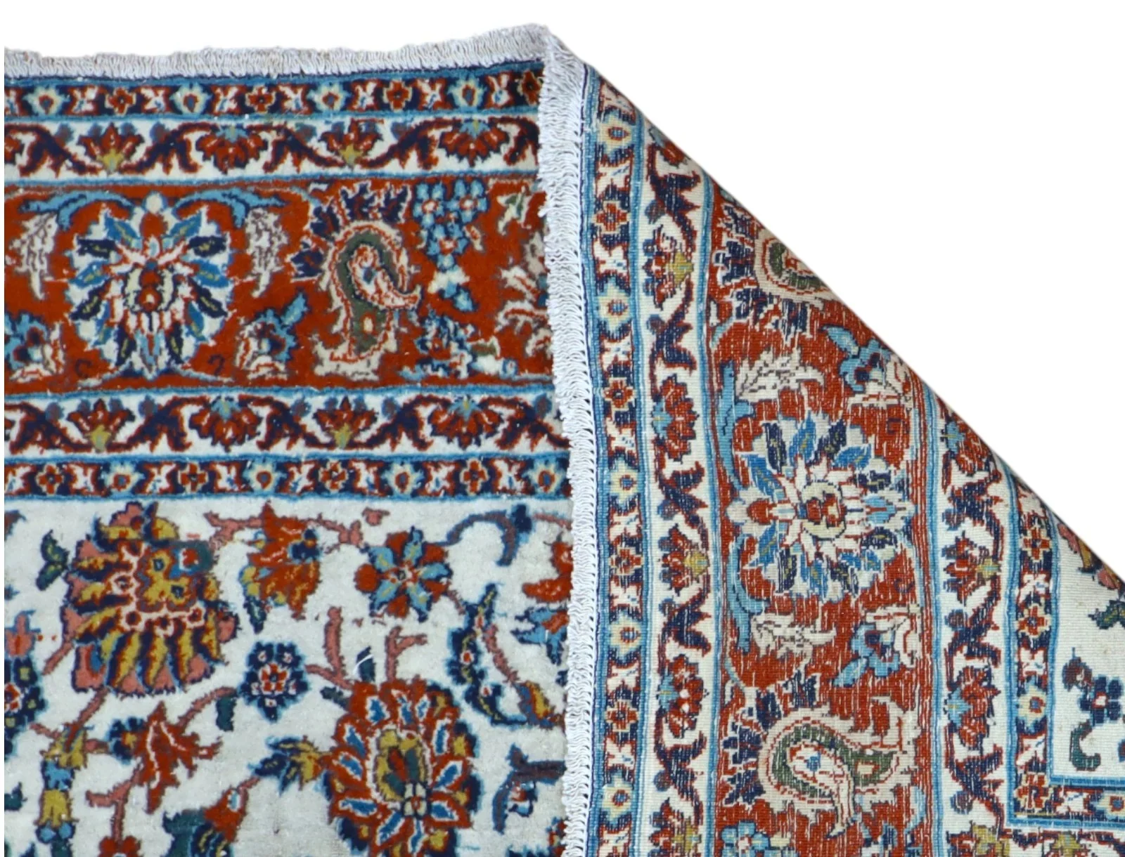 Hand-Knotted Wool Isfahan Persian Rug, 182 × 124 cm