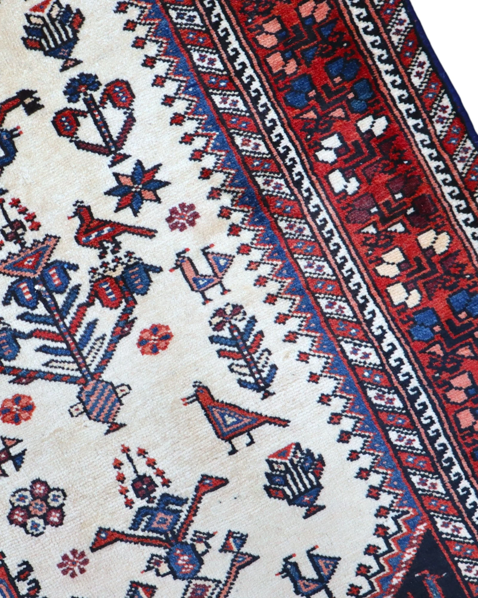Hand-Knotted Wool Persian Rug, 241 × 135 cm