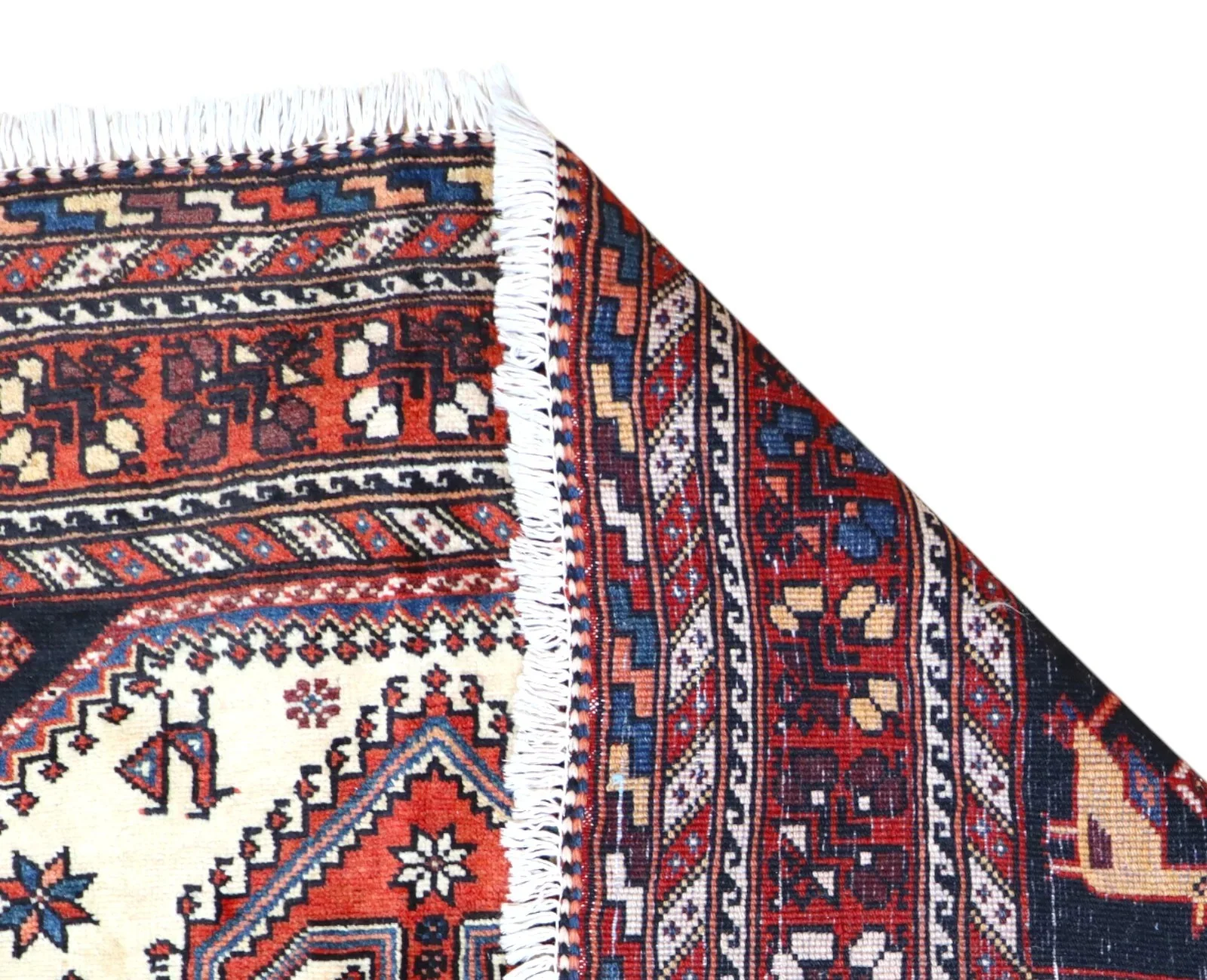 Hand-Knotted Wool Persian Rug, 241 × 135 cm