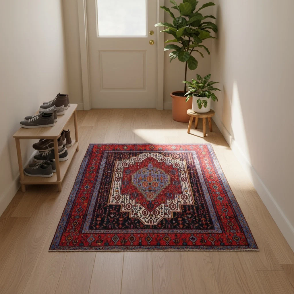 Senneh Persian Rug — hand-knotted, 168 × 143 cm, Wool