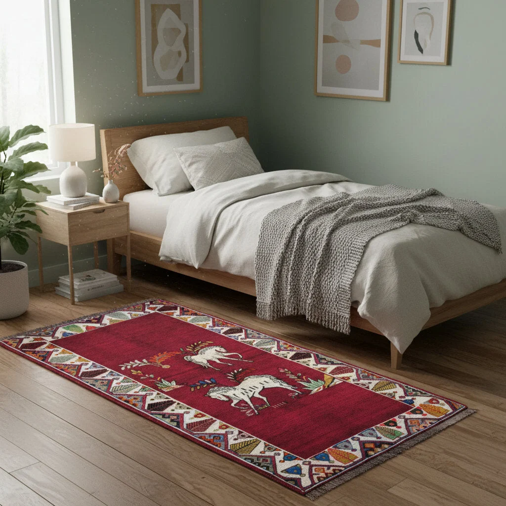 Persian Rug — hand-knotted, 185 × 111 cm, Wool