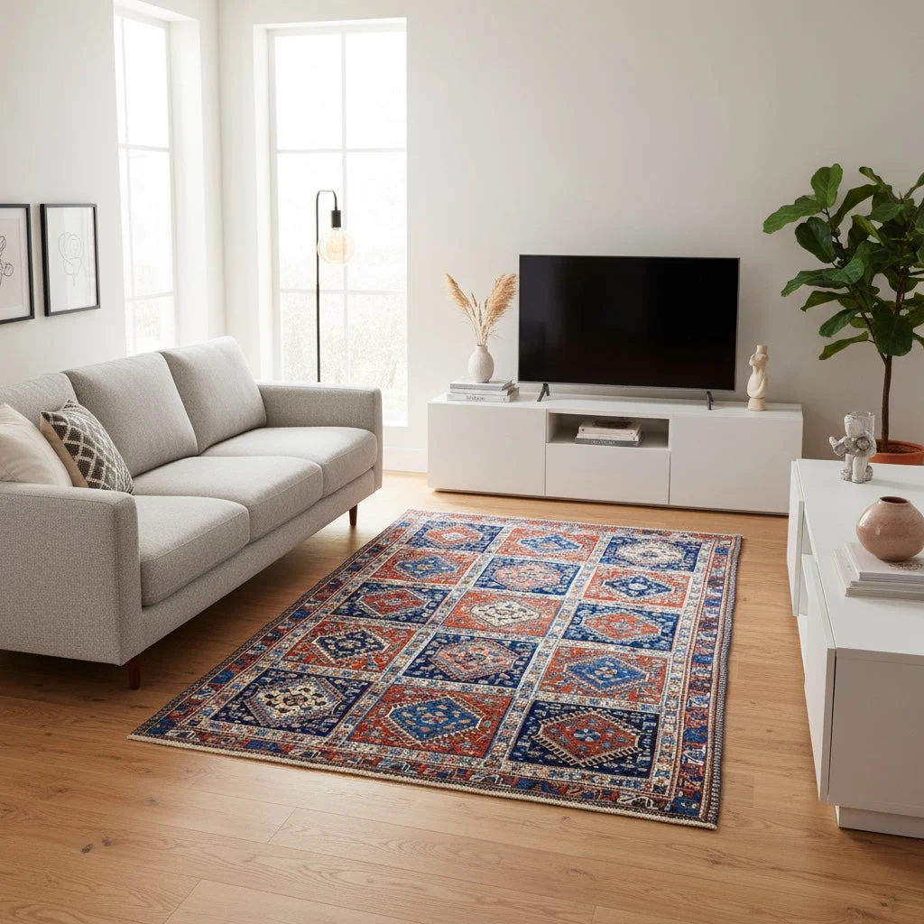 Hand-Knotted Wool Persian Rug, 232 × 157 cm