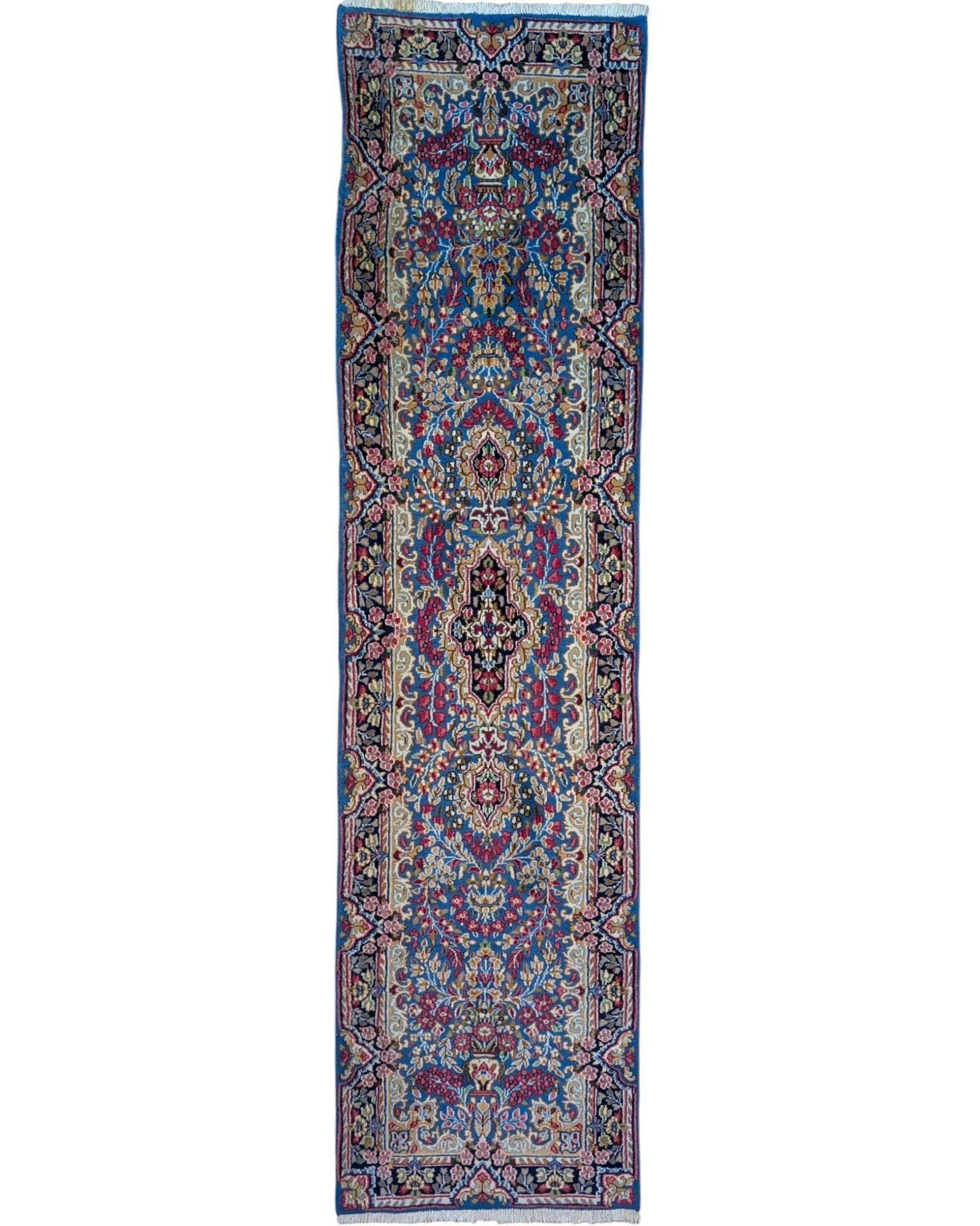Kerman Persian Rug — hand-knotted, 301 × 84 cm, Wool