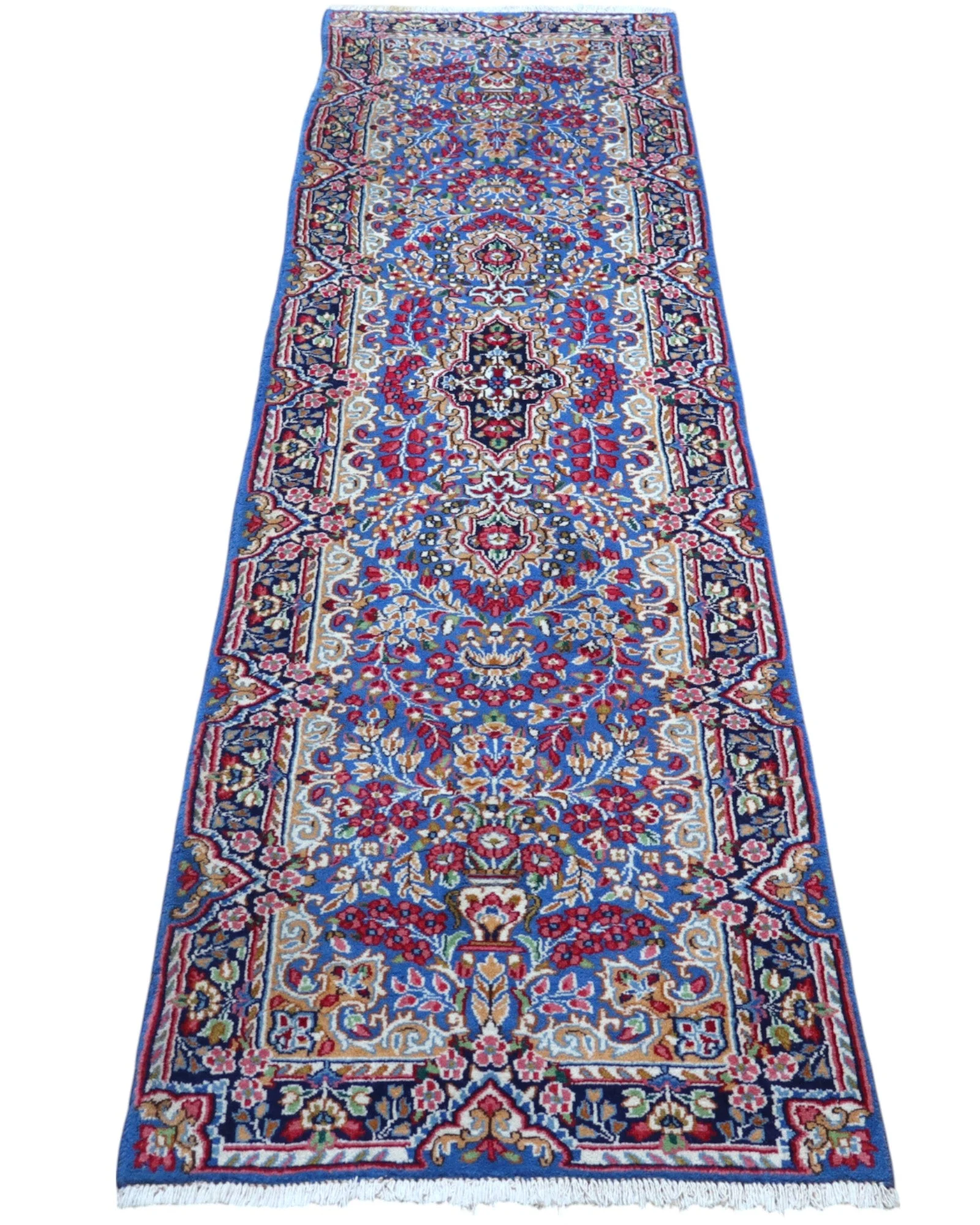 Kerman Persian Rug — hand-knotted, 301 × 84 cm, Wool