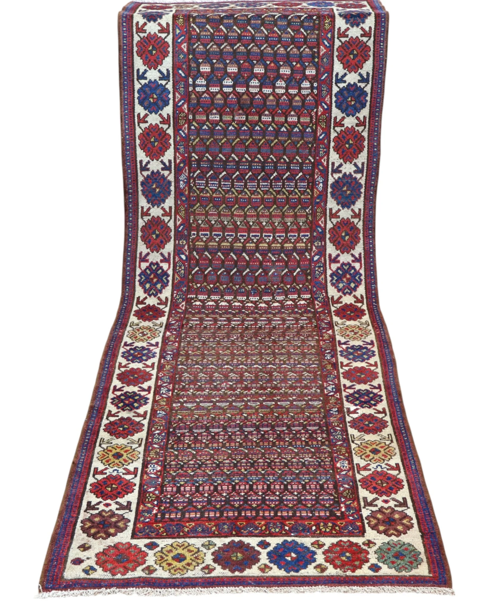 Hand-Knotted Wool Bakhtiari Persian Rug, 267 × 90 cm