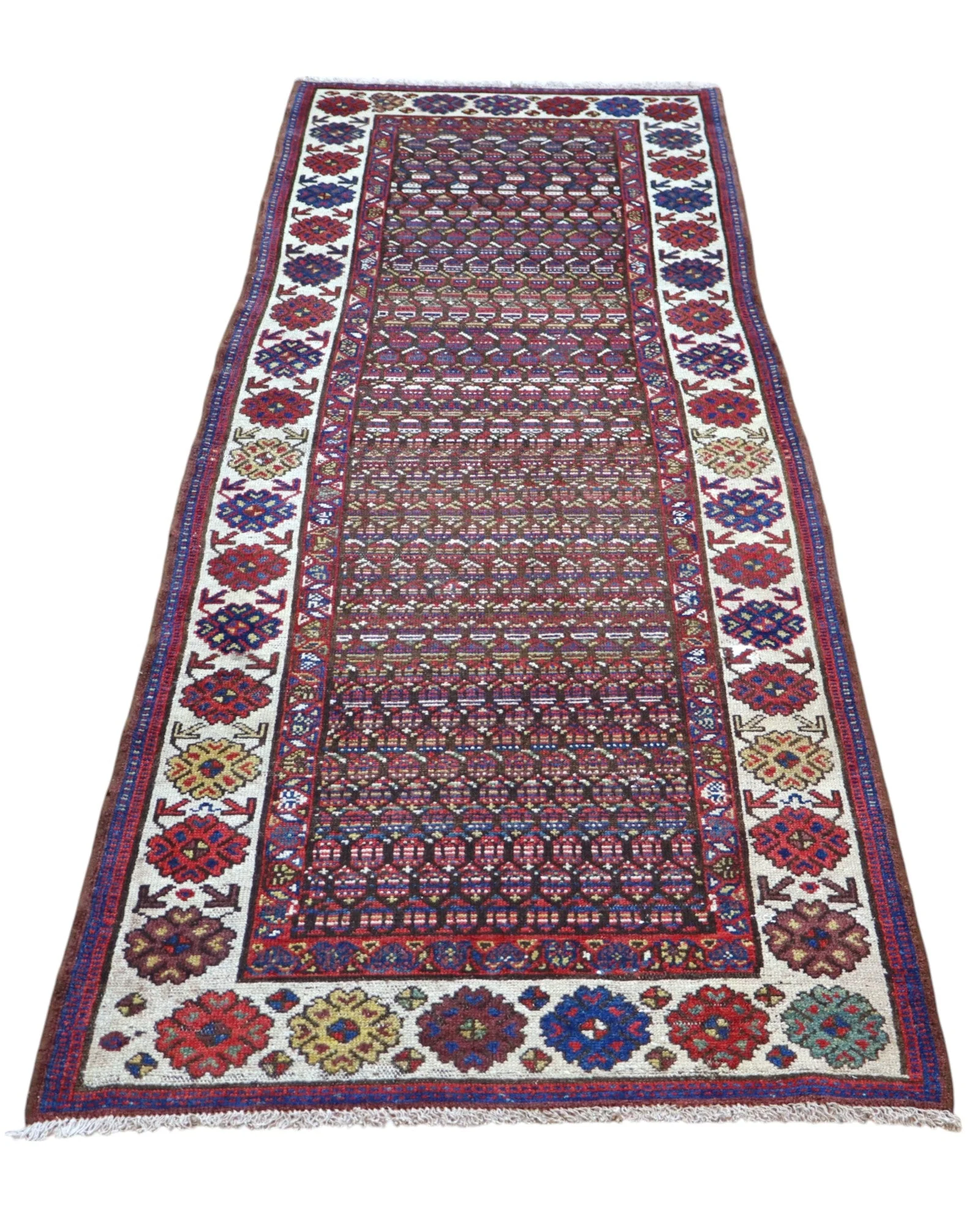 Hand-Knotted Wool Bakhtiari Persian Rug, 267 × 90 cm
