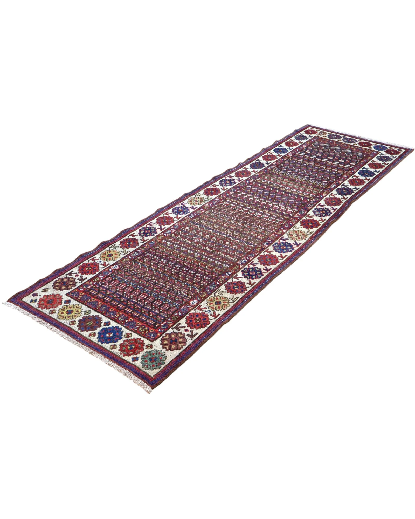 Hand-Knotted Wool Bakhtiari Persian Rug, 267 × 90 cm