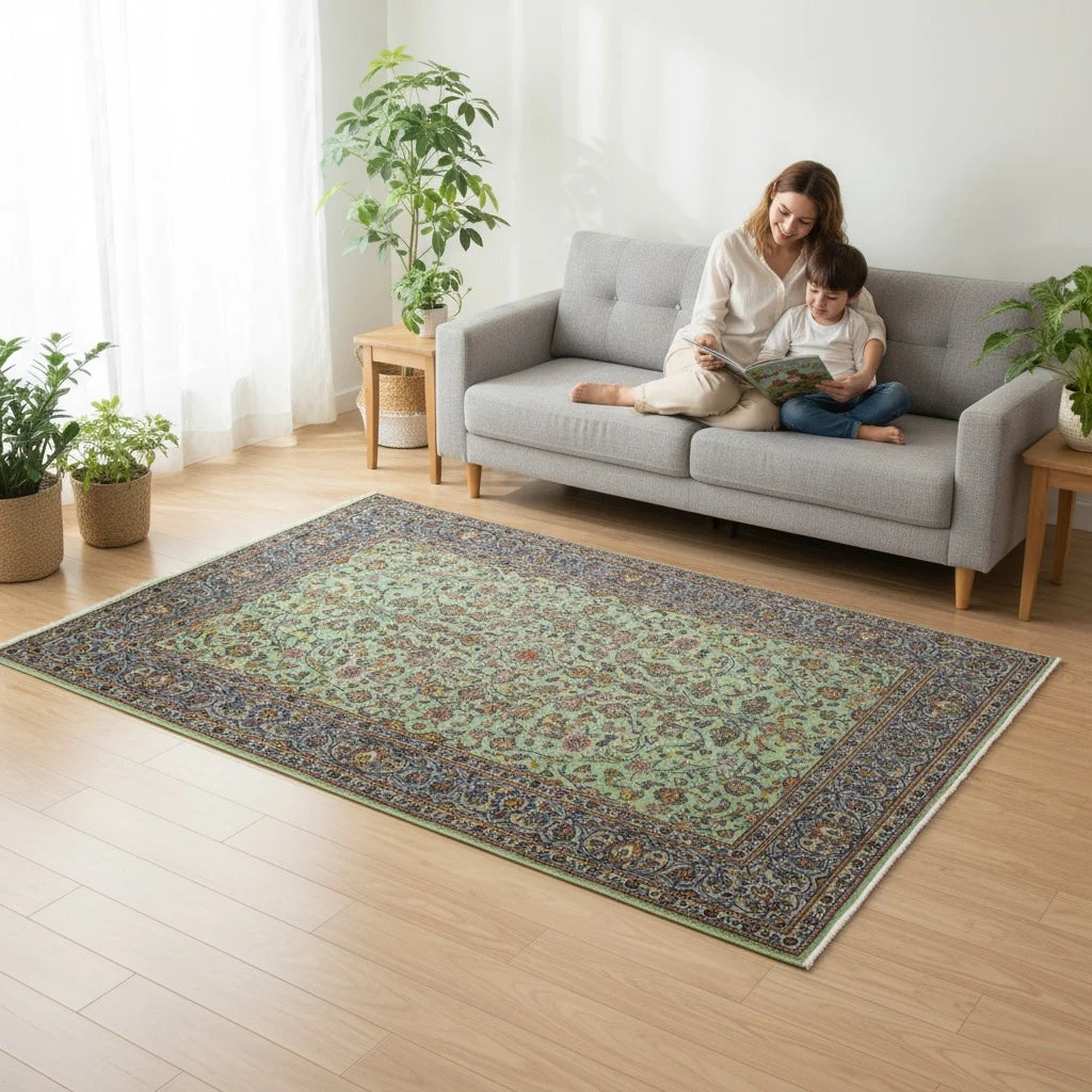 Kashan Persian Rug 216 × 150 cm, Wool, hand-knotted