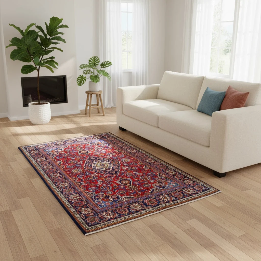 Kashan Persian Rug — hand-knotted, 198 × 134 cm, Wool