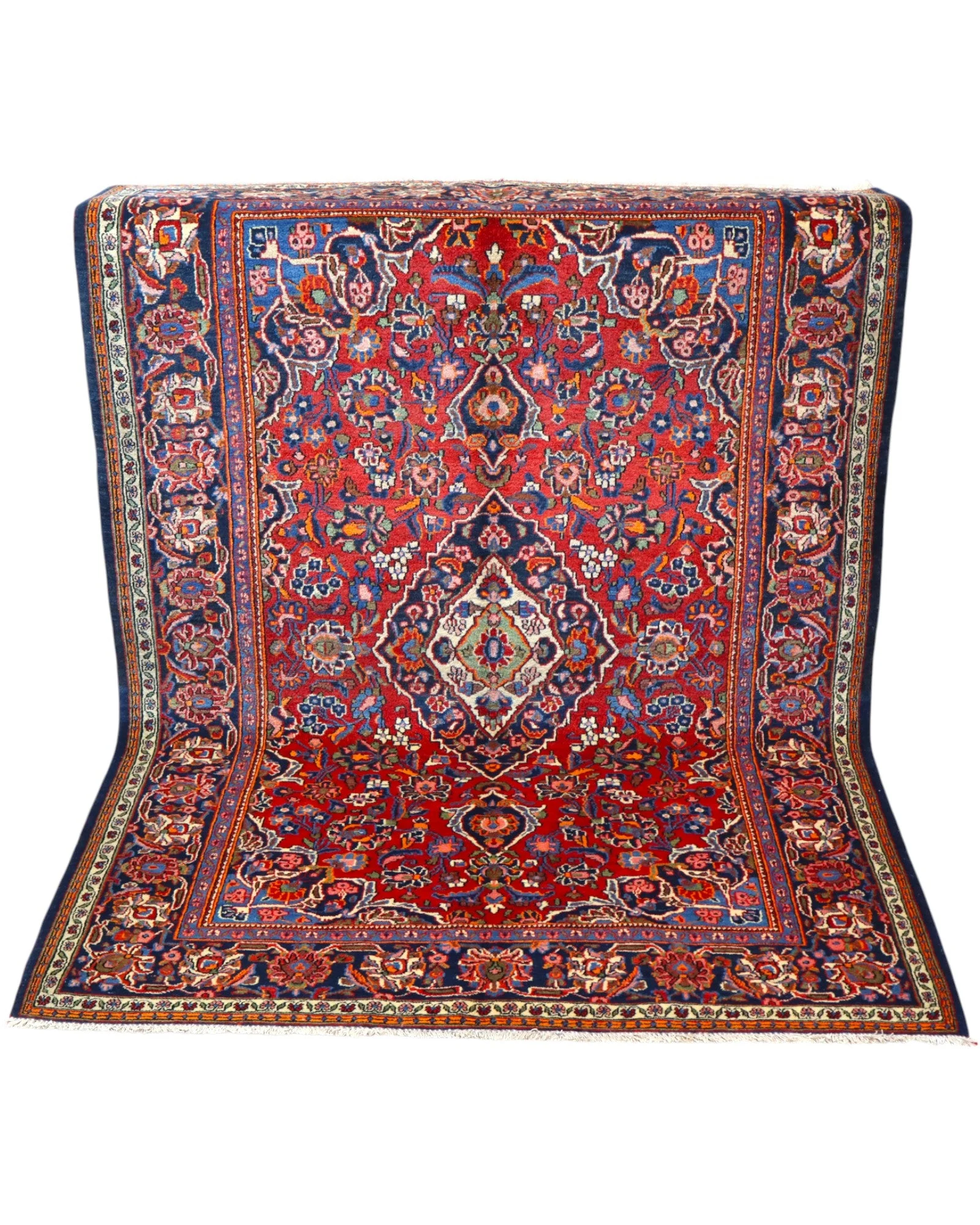 Kashan Persian Rug — hand-knotted, 198 × 134 cm, Wool