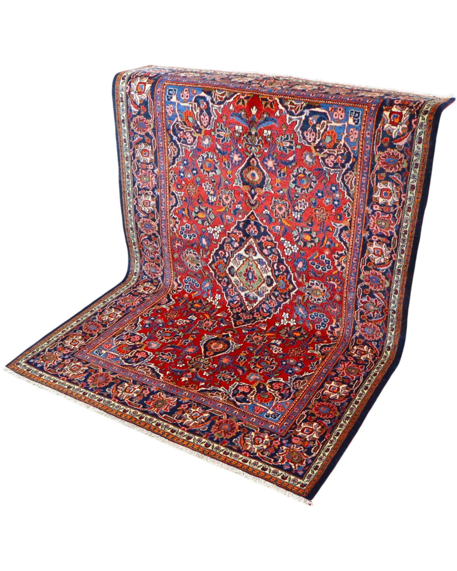 Kashan Persian Rug — hand-knotted, 198 × 134 cm, Wool