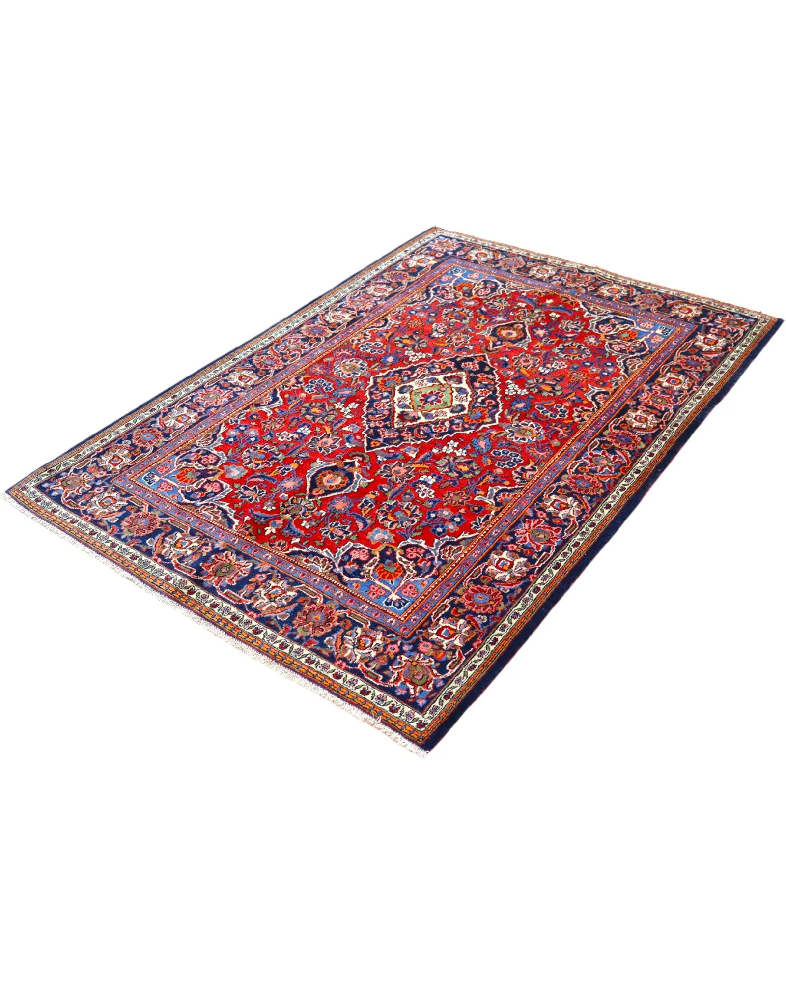 Kashan Persian Rug — hand-knotted, 198 × 134 cm, Wool