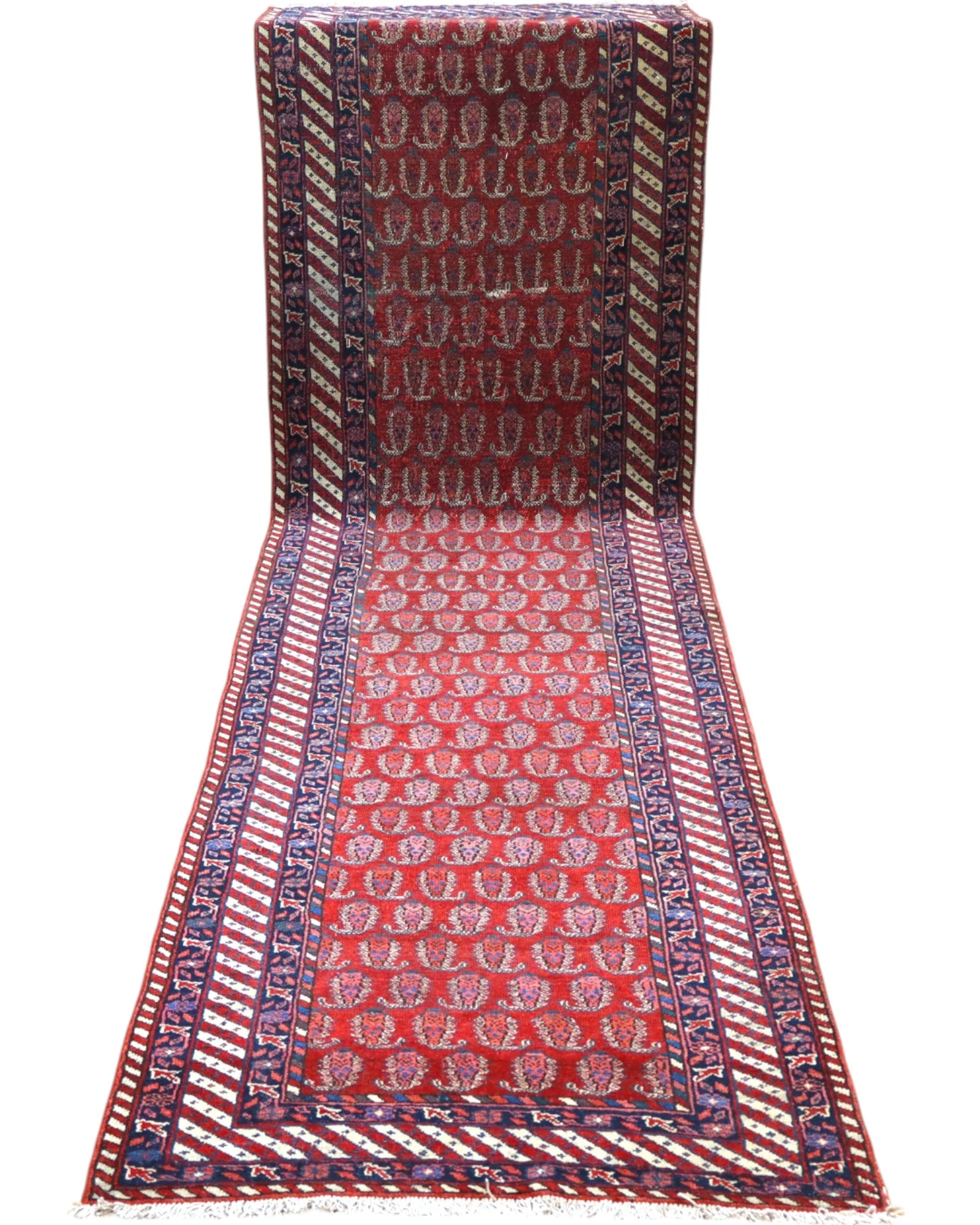 Hand-Knotted Wool Bakhtiari Persian Rug, 322 × 85 cm