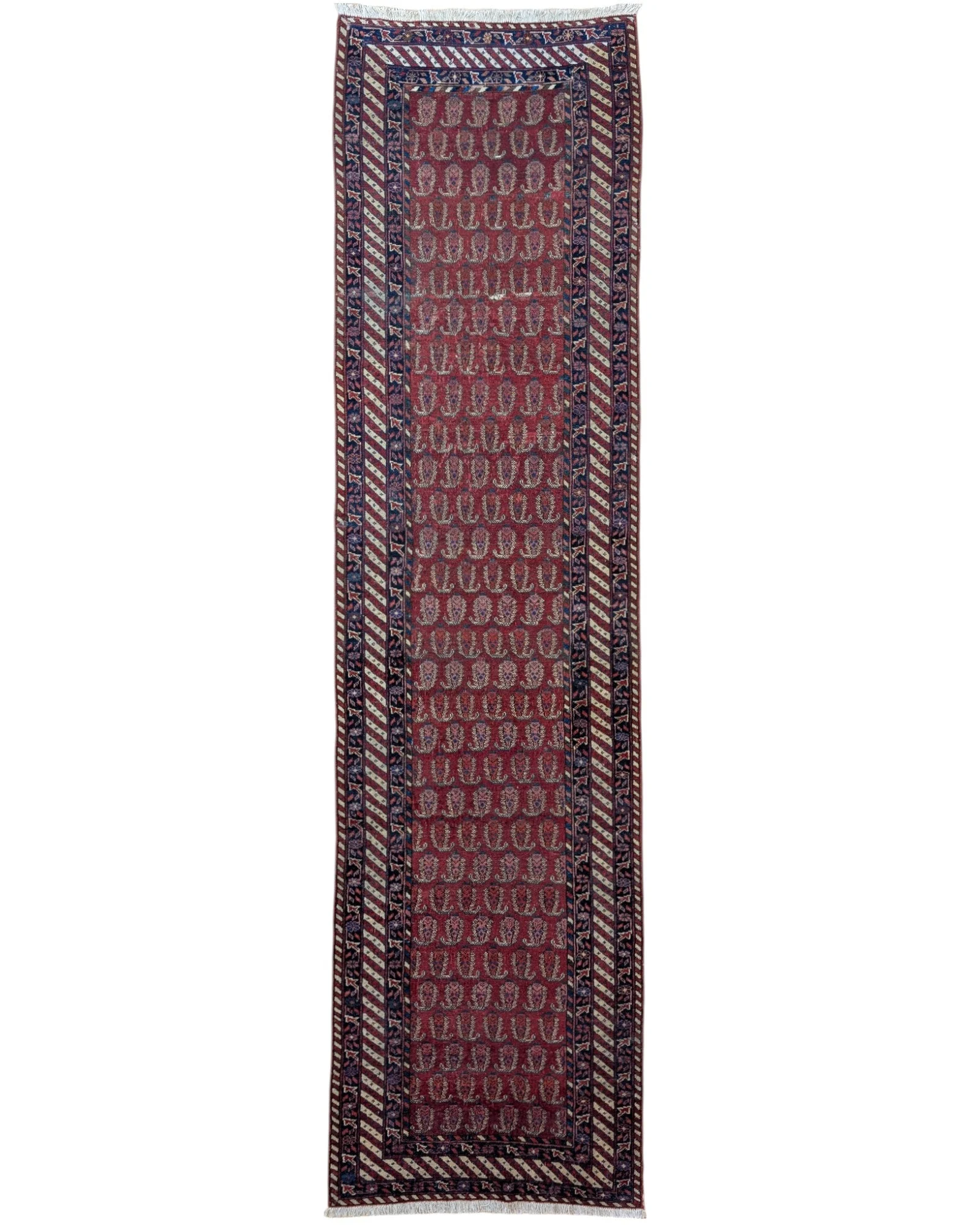 Hand-Knotted Wool Bakhtiari Persian Rug, 322 × 85 cm