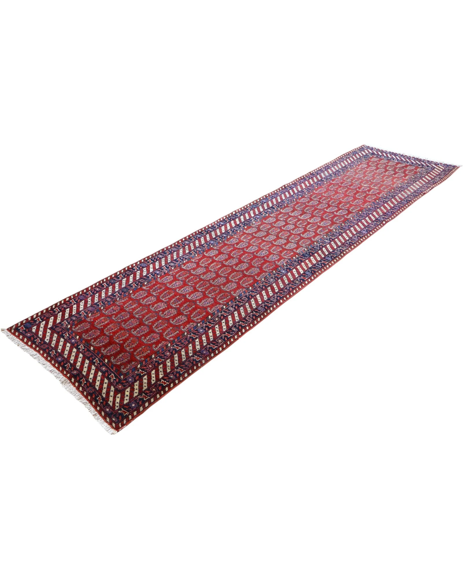 Hand-Knotted Wool Bakhtiari Persian Rug, 322 × 85 cm