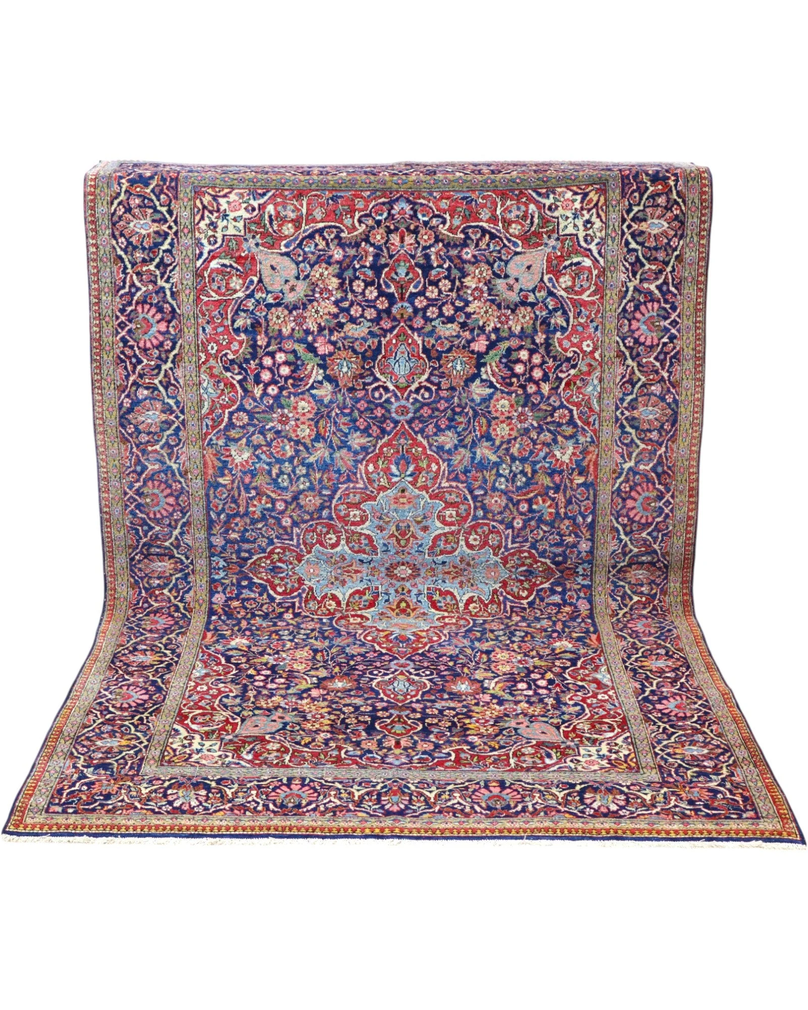 Hand-Knotted Wool Kashan Persian Rug, 212 × 133 cm