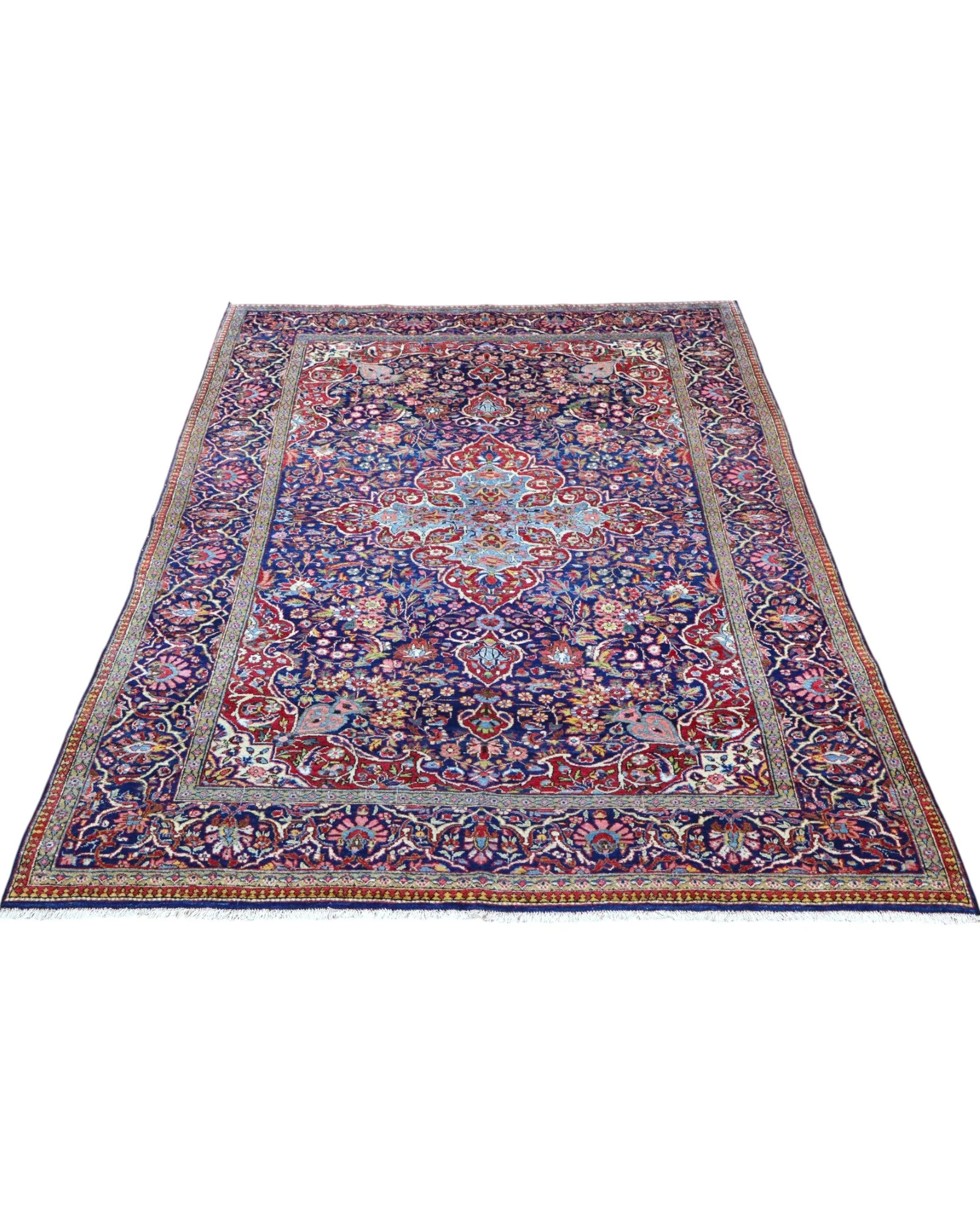 Hand-Knotted Wool Kashan Persian Rug, 212 × 133 cm