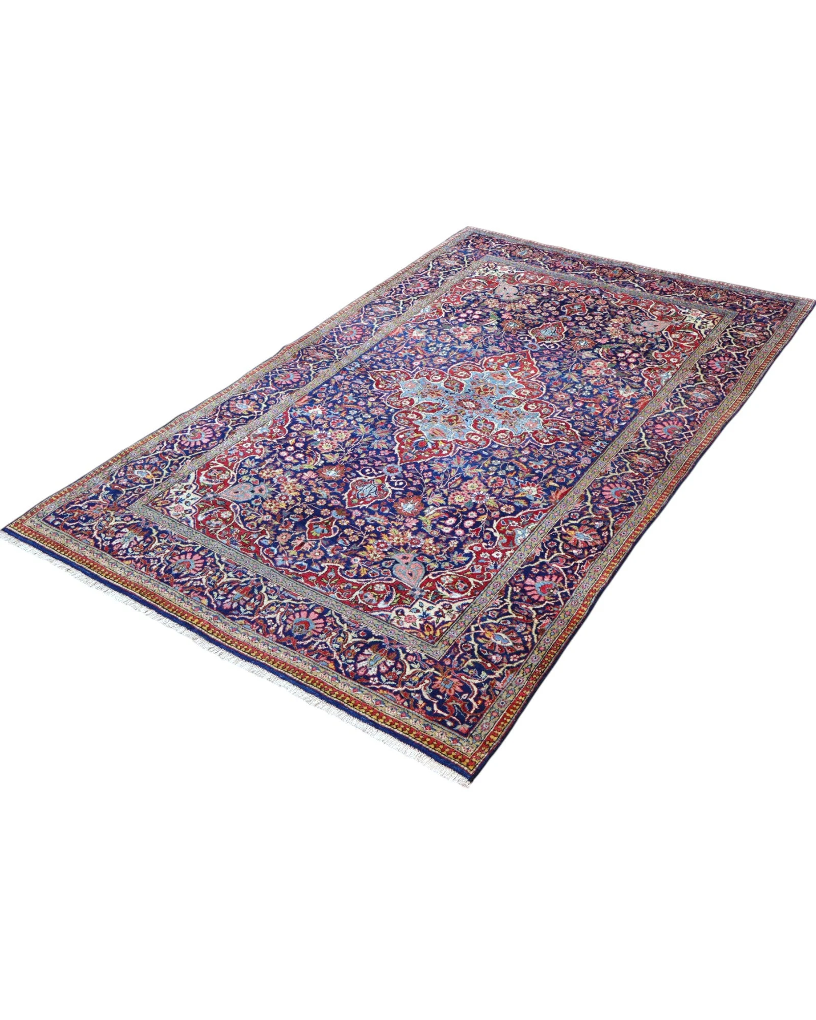 Hand-Knotted Wool Kashan Persian Rug, 212 × 133 cm
