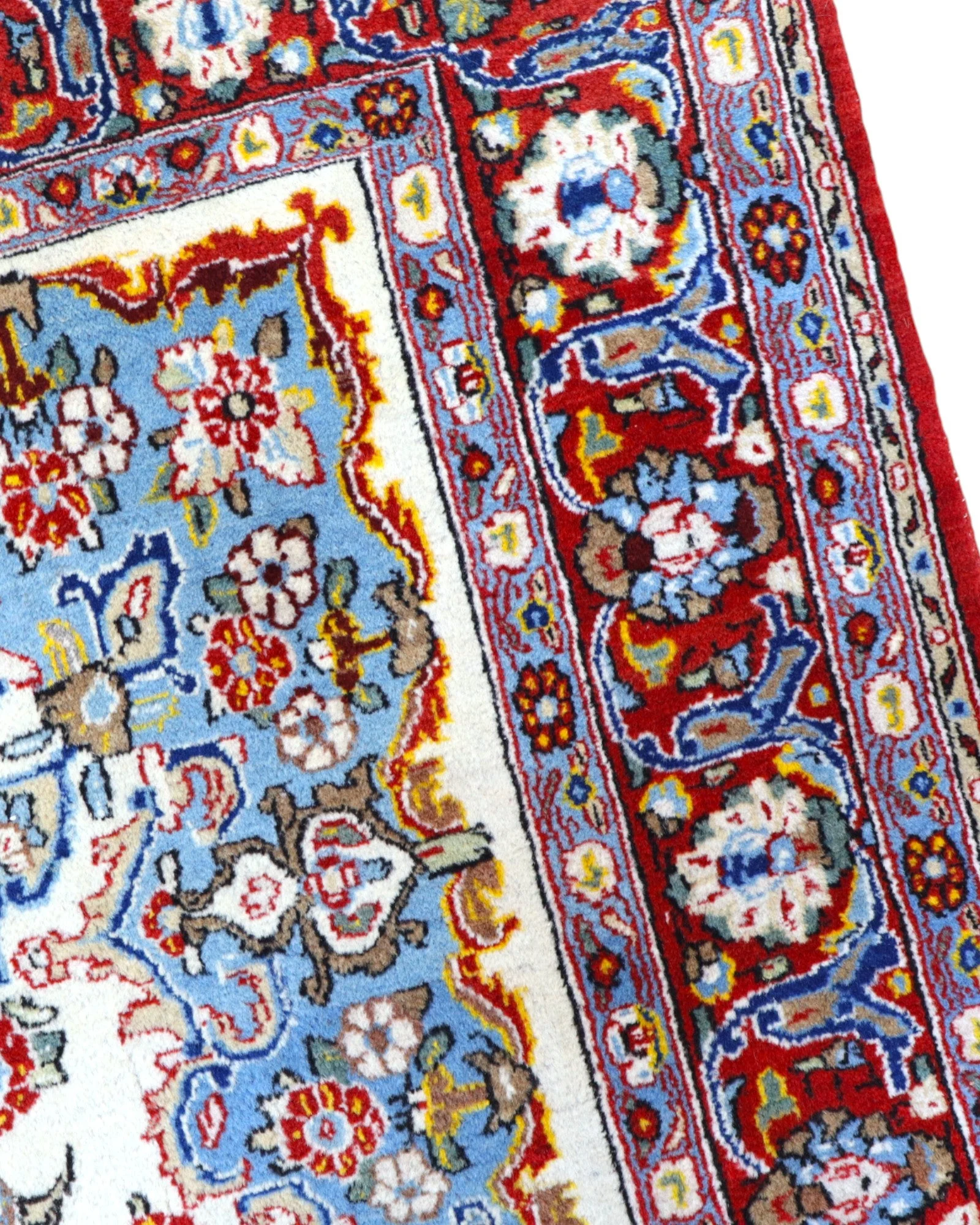 Hand-Knotted Wool Kashan Persian Rug, 227 × 140 cm
