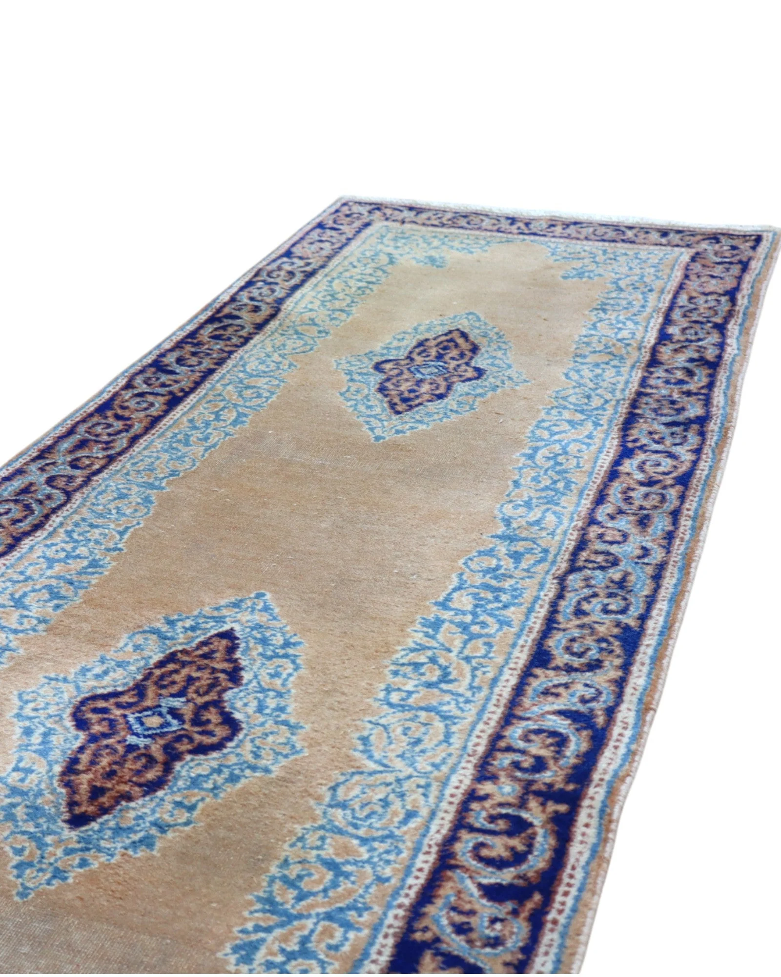 Kerman Persian Rug — hand-knotted, 297 × 74 cm, Wool