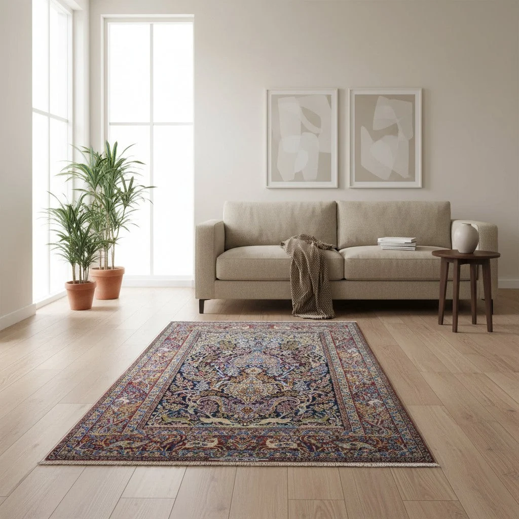 Isfahan Persian Rug 221 × 147 cm, Wool & Silk, hand-knotted