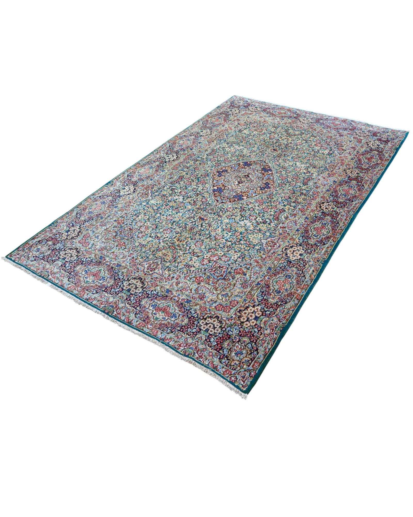 Kerman Persian Rug — hand-knotted, 243 × 151 cm, Wool