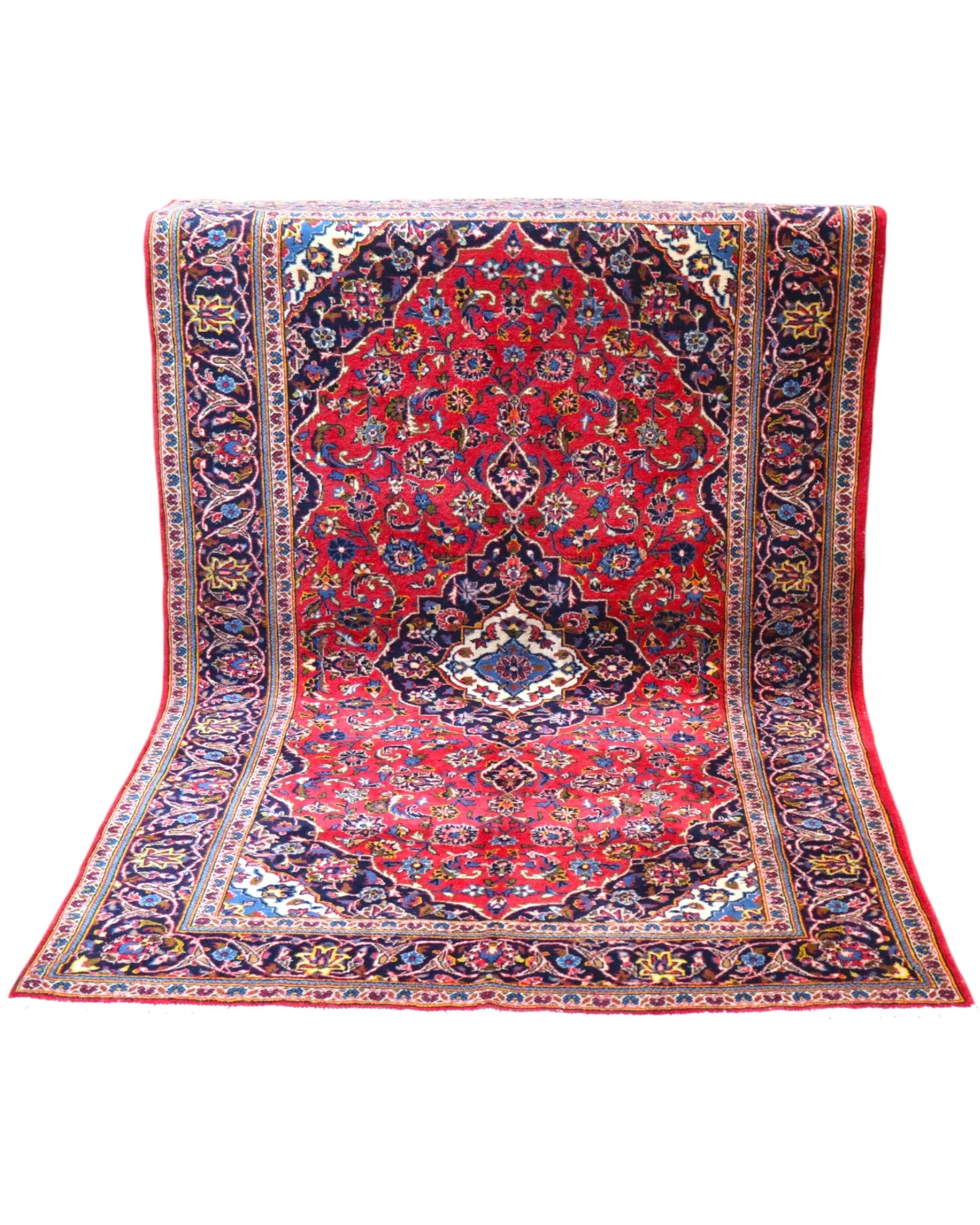perserteppich-kashan-230-x-143-cm-schurwolle-handgeknupft-floral-7 Hand-Knotted Wool Kashan Persian Rug, 230 × 143 cm