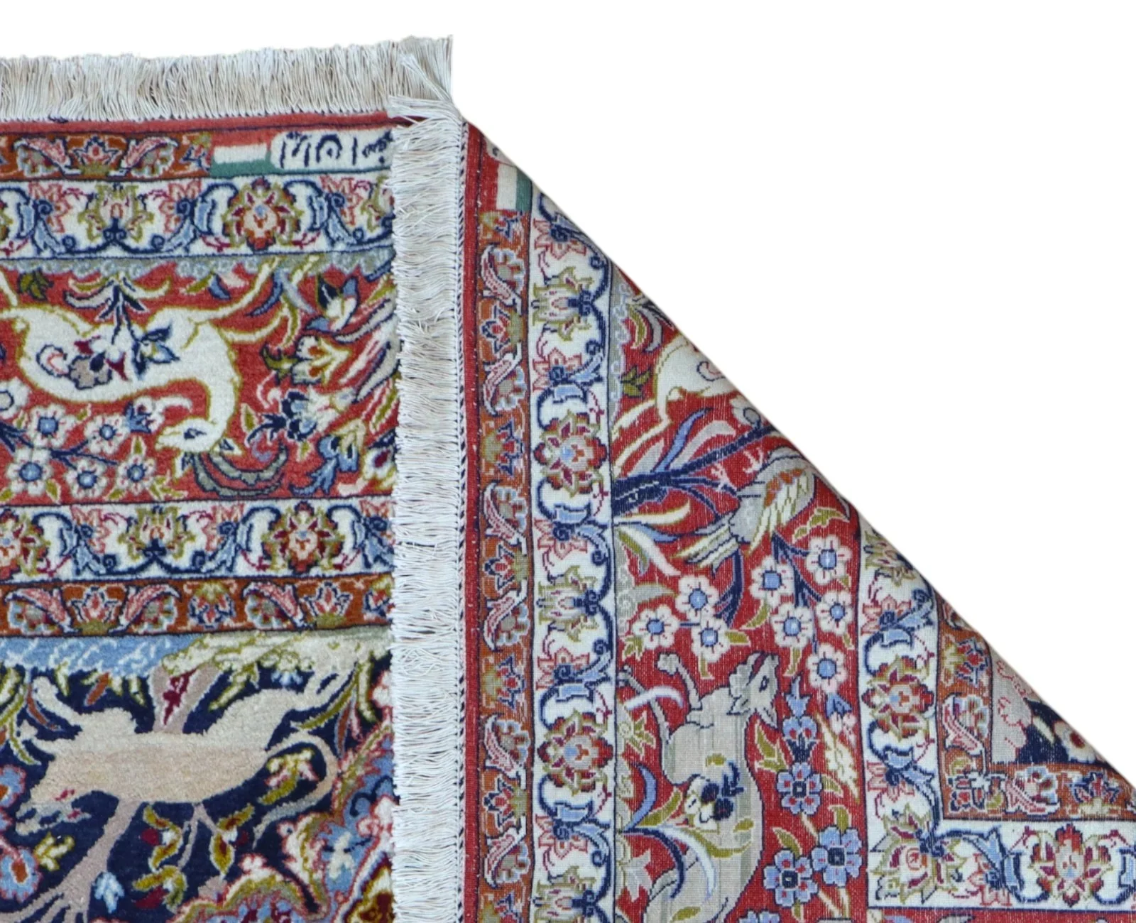 Isfahan Persian Rug 221 × 147 cm, Wool & Silk, hand-knotted