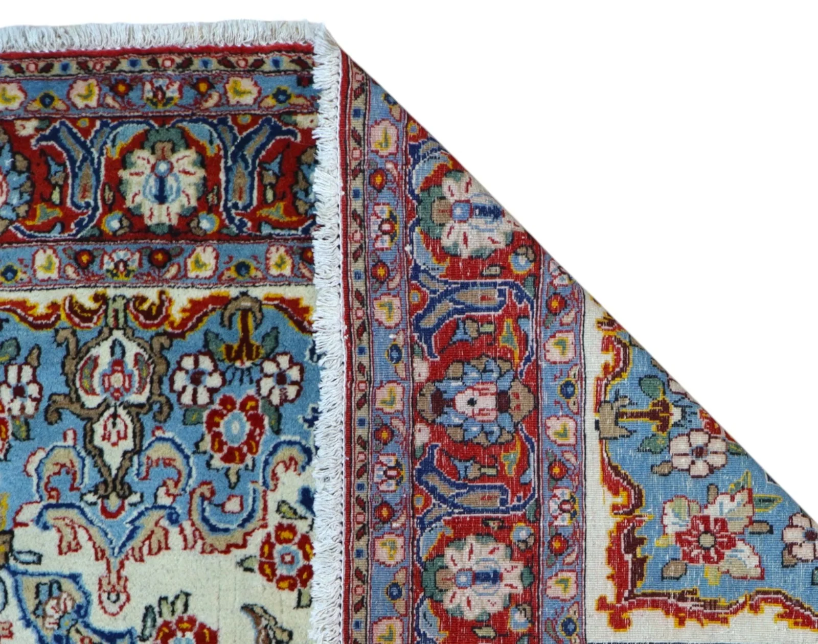 Hand-Knotted Wool Kashan Persian Rug, 227 × 140 cm