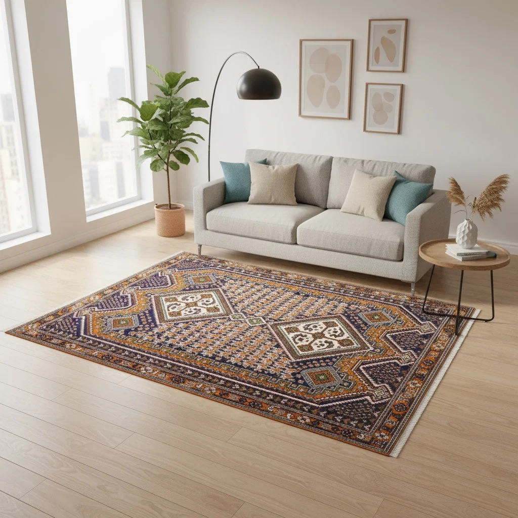 Afshar Persian Rug — hand-knotted, 205 × 154 cm, Wool