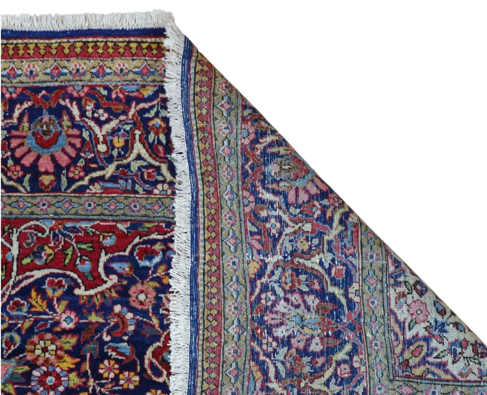 Hand-Knotted Wool Kashan Persian Rug, 212 × 133 cm