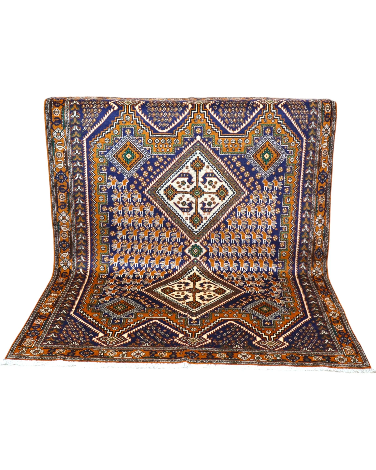 Afshar Persian Rug — hand-knotted, 205 × 154 cm, Wool