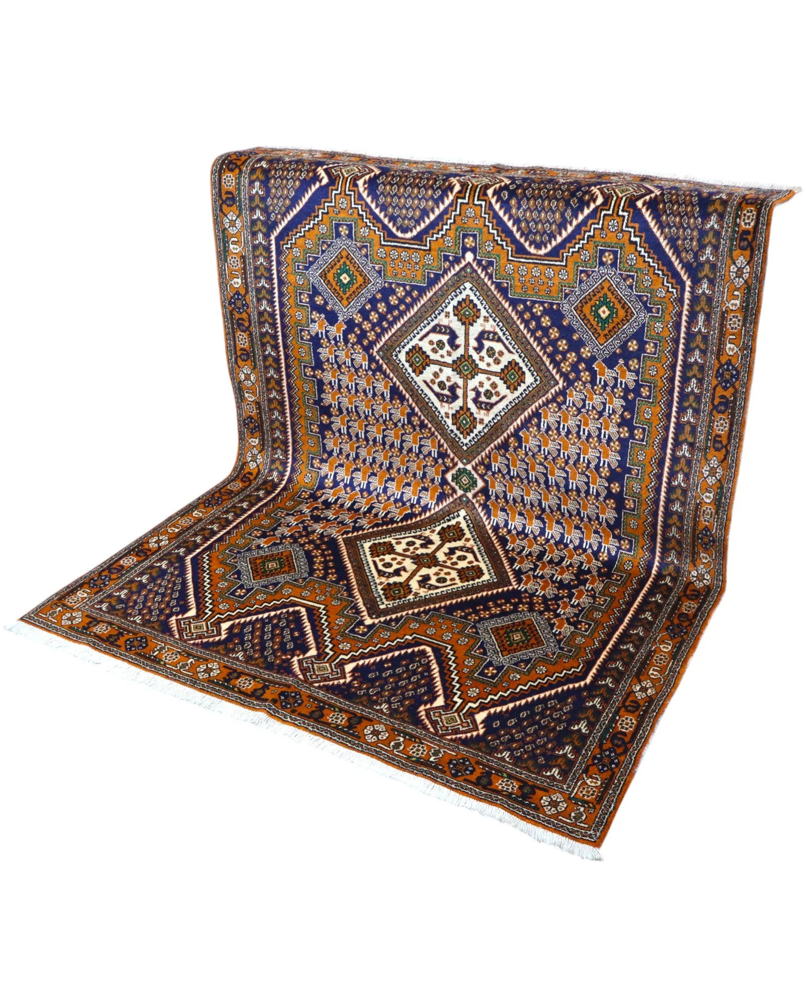 Afshar Persian Rug — hand-knotted, 205 × 154 cm, Wool