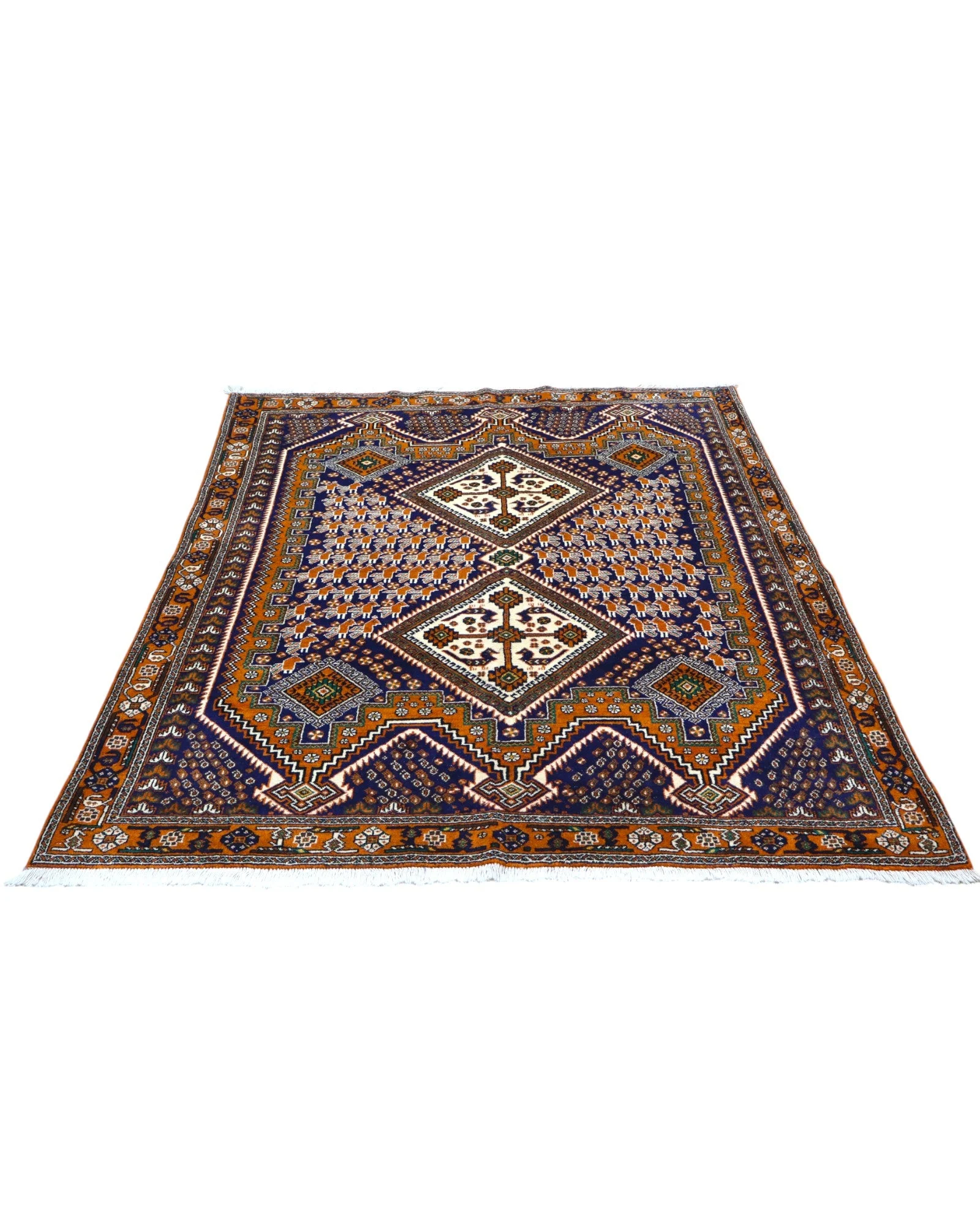 Afshar Persian Rug — hand-knotted, 205 × 154 cm, Wool