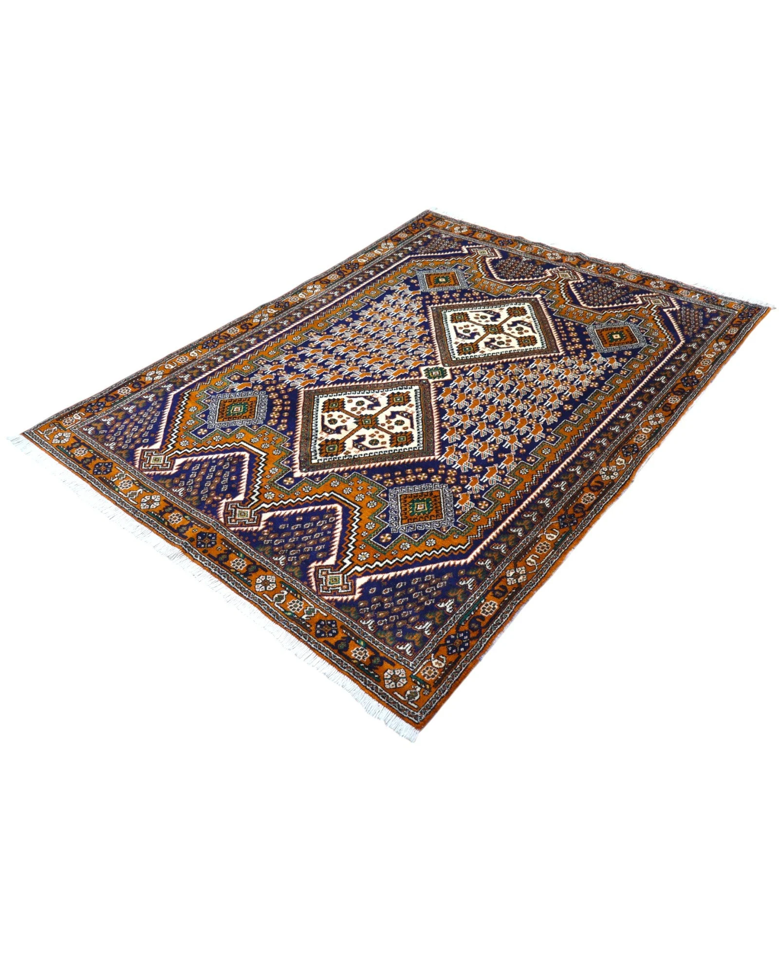 Afshar Persian Rug — hand-knotted, 205 × 154 cm, Wool