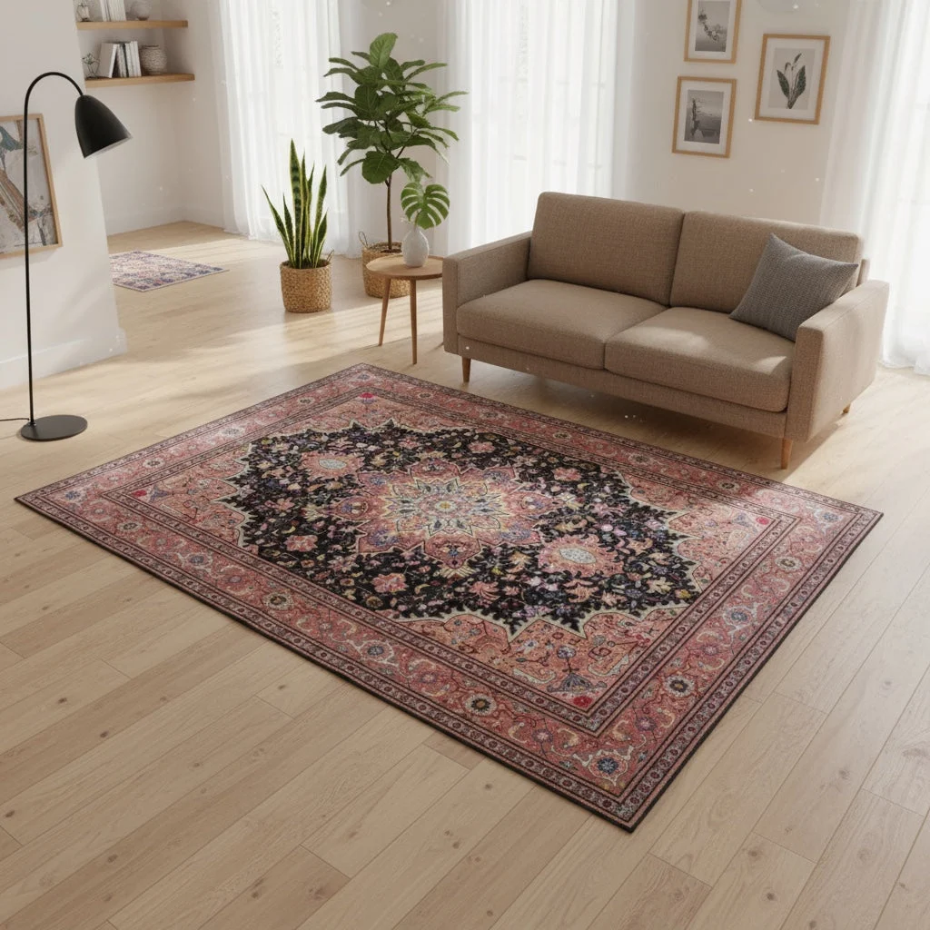 perserteppich-tabriz-202-x-136-cm-schurwolle-handgeknupft-floral-6 Tabriz Persian Rug — hand-knotted, 202 × 136 cm, Wool & Silk