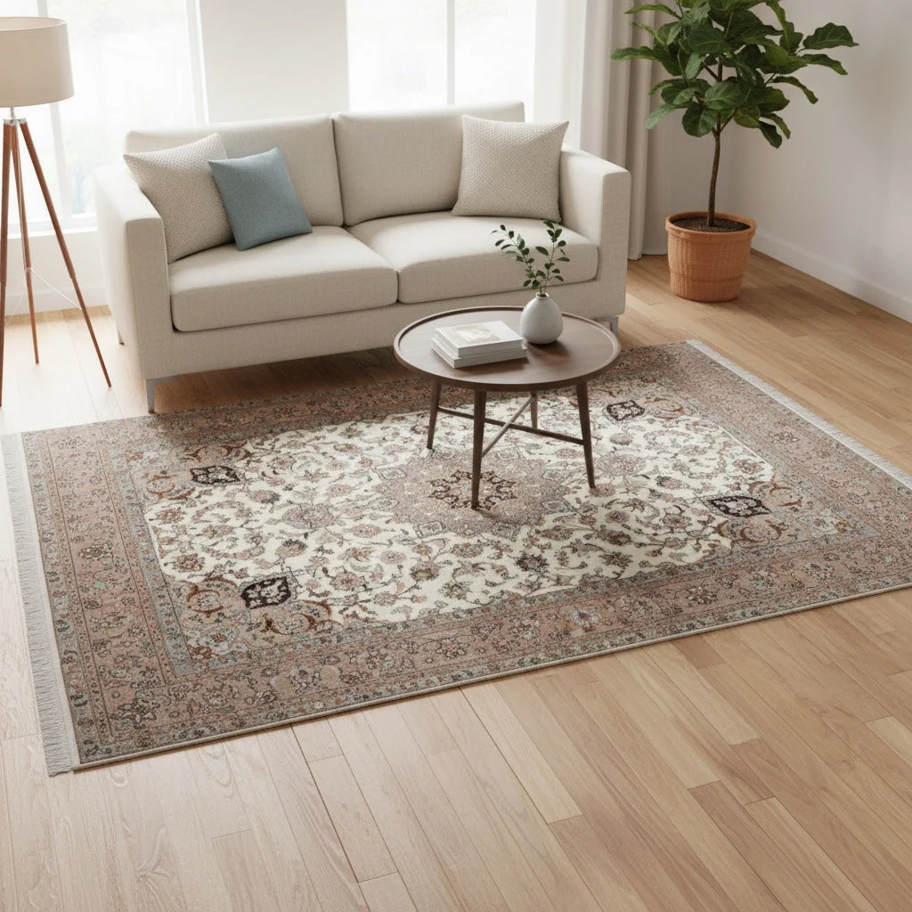 Tabriz Persian Rug — hand-knotted, 206 × 151 cm, Wool & Silk