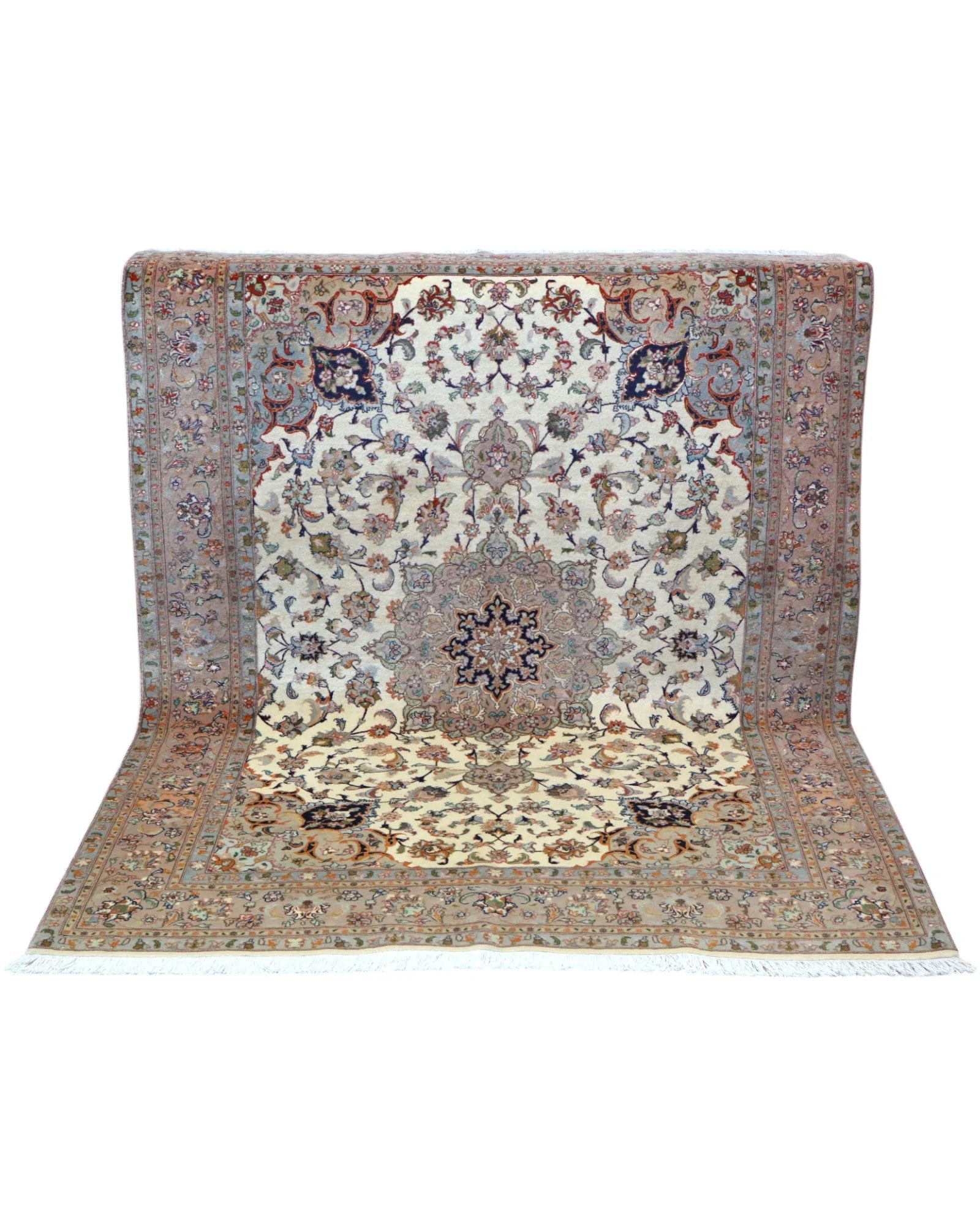 Tabriz Persian Rug — hand-knotted, 206 × 151 cm, Wool & Silk