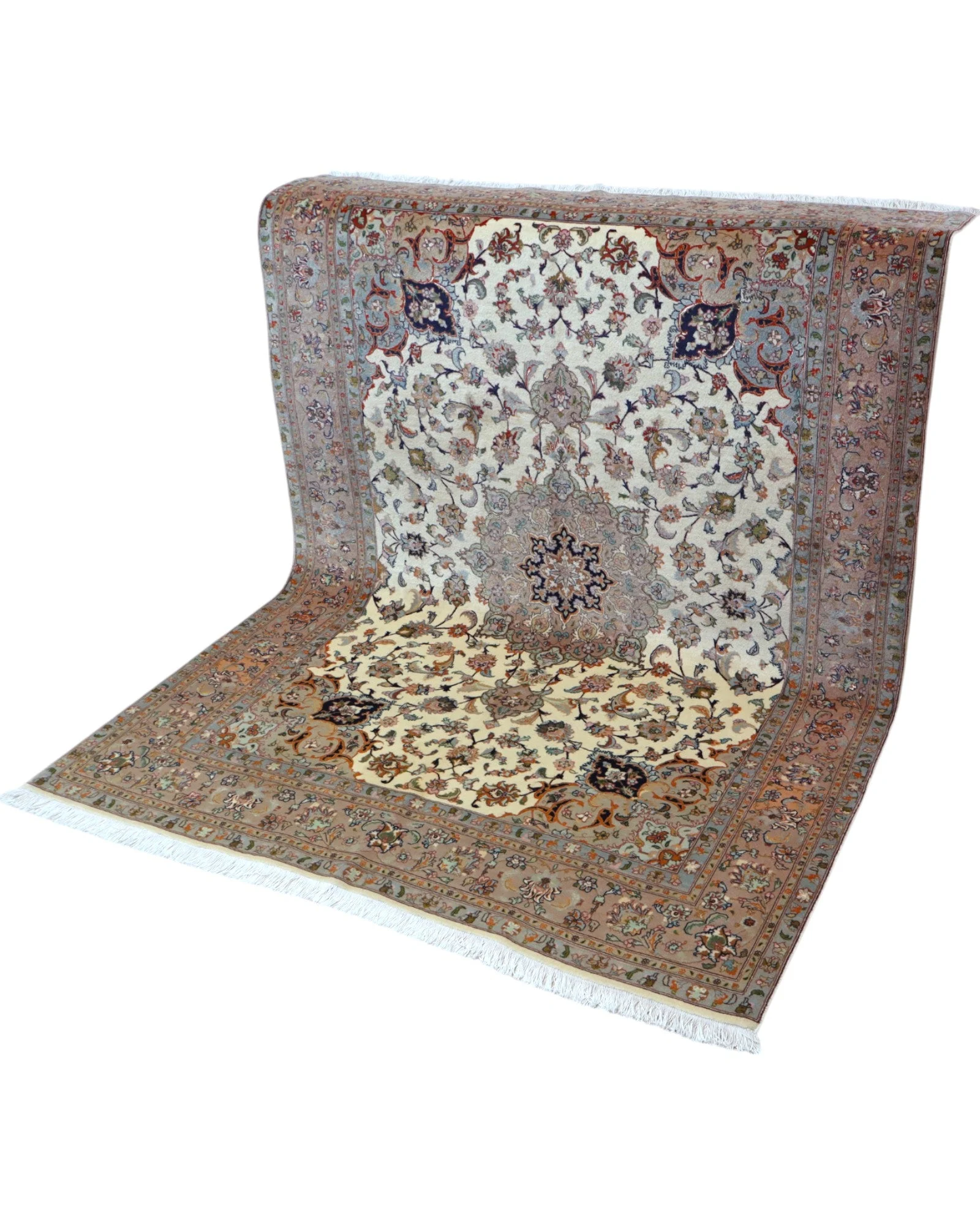 Tabriz Persian Rug — hand-knotted, 206 × 151 cm, Wool & Silk
